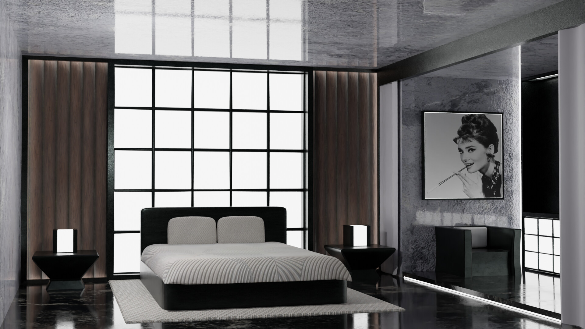 Dylan Hayes - Black and White Modern Bedroom