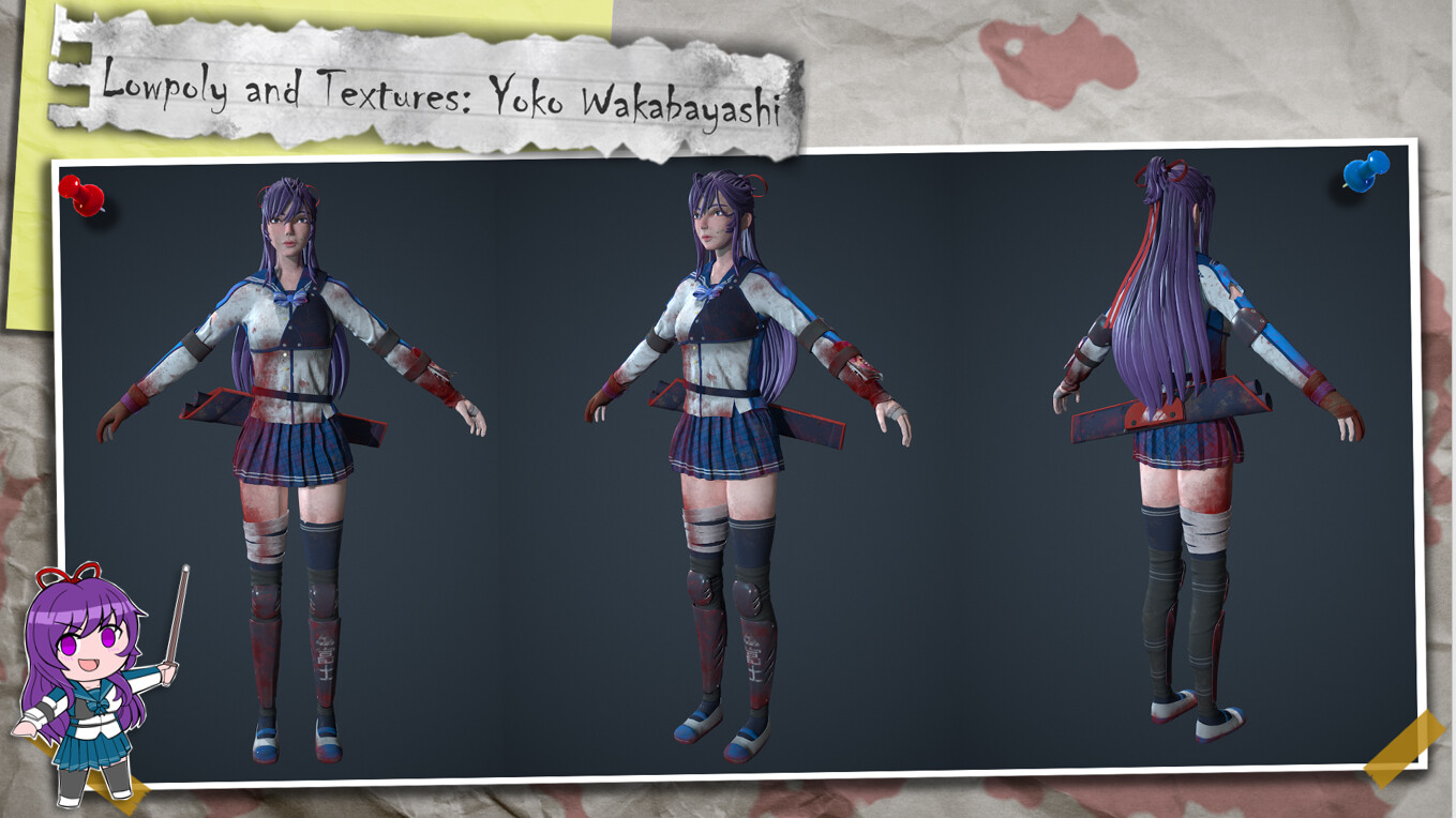 Yoko texture T-pose 3D model