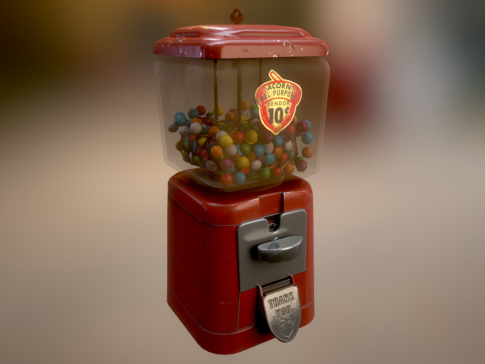 Artstation vintage style gumball vending machine low poly game