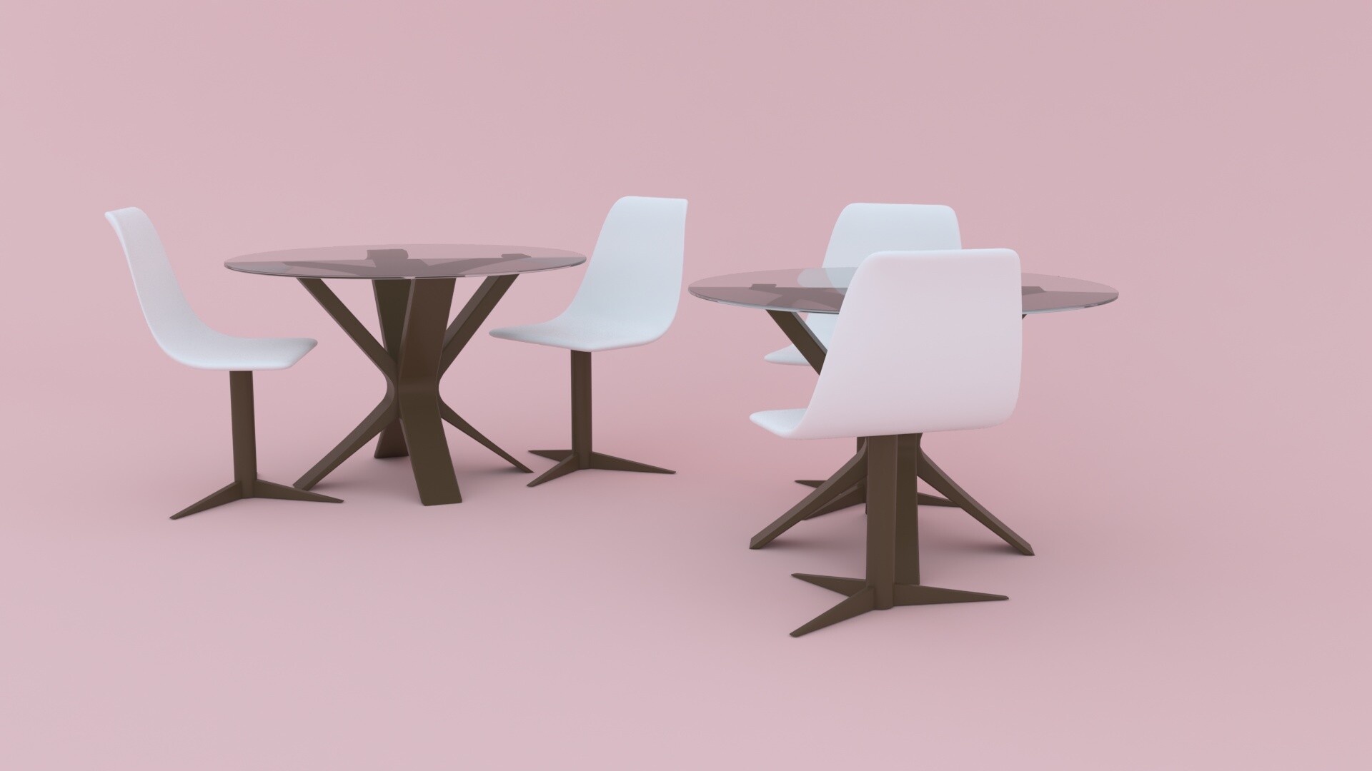 ArtStation NEW MODERN 3D TABLE AND CHAIRS Lowpoly 3D model