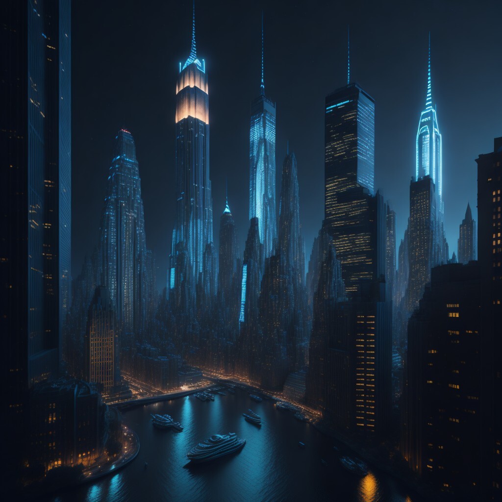 AIstation Scifi futuristic city New York