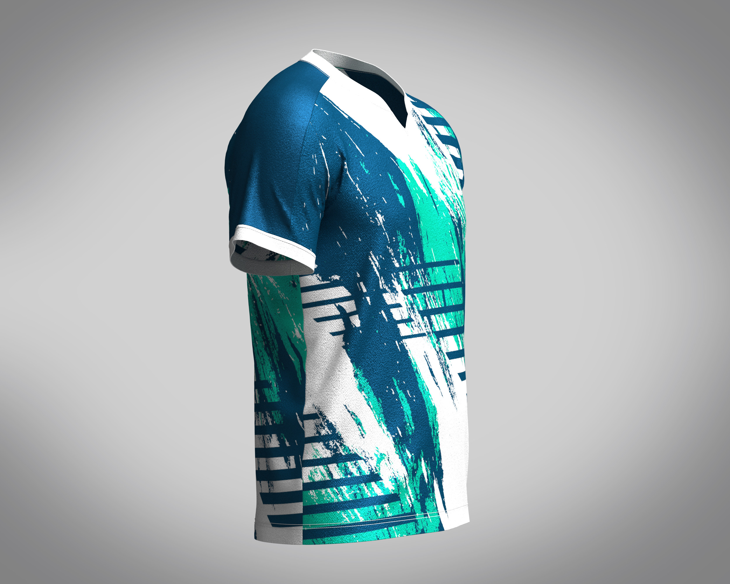 ArtStation - Soccer Blue and White Jersey Player 08