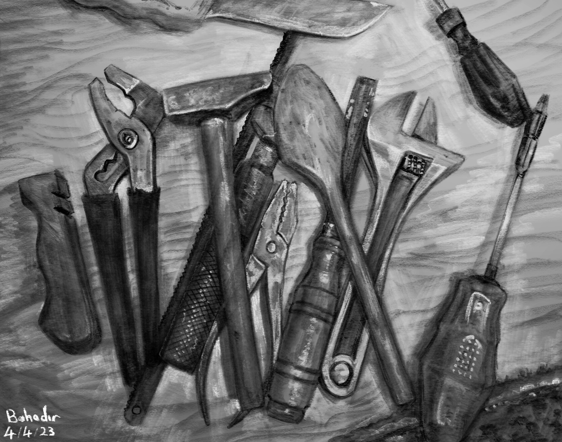 Drawing of tools by Bahadır Atcı