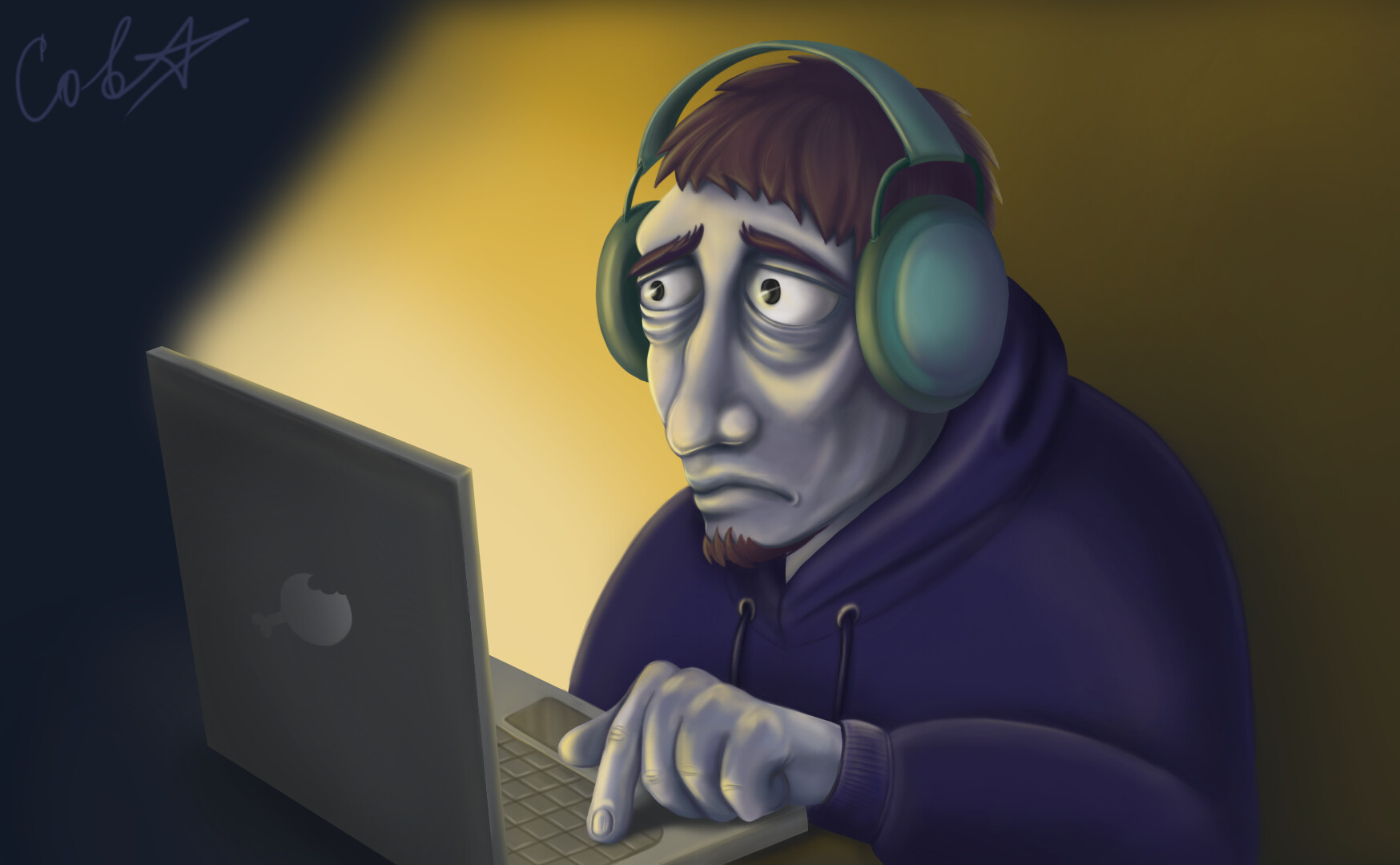 ArtStation Support chat operator. Art for indie game.