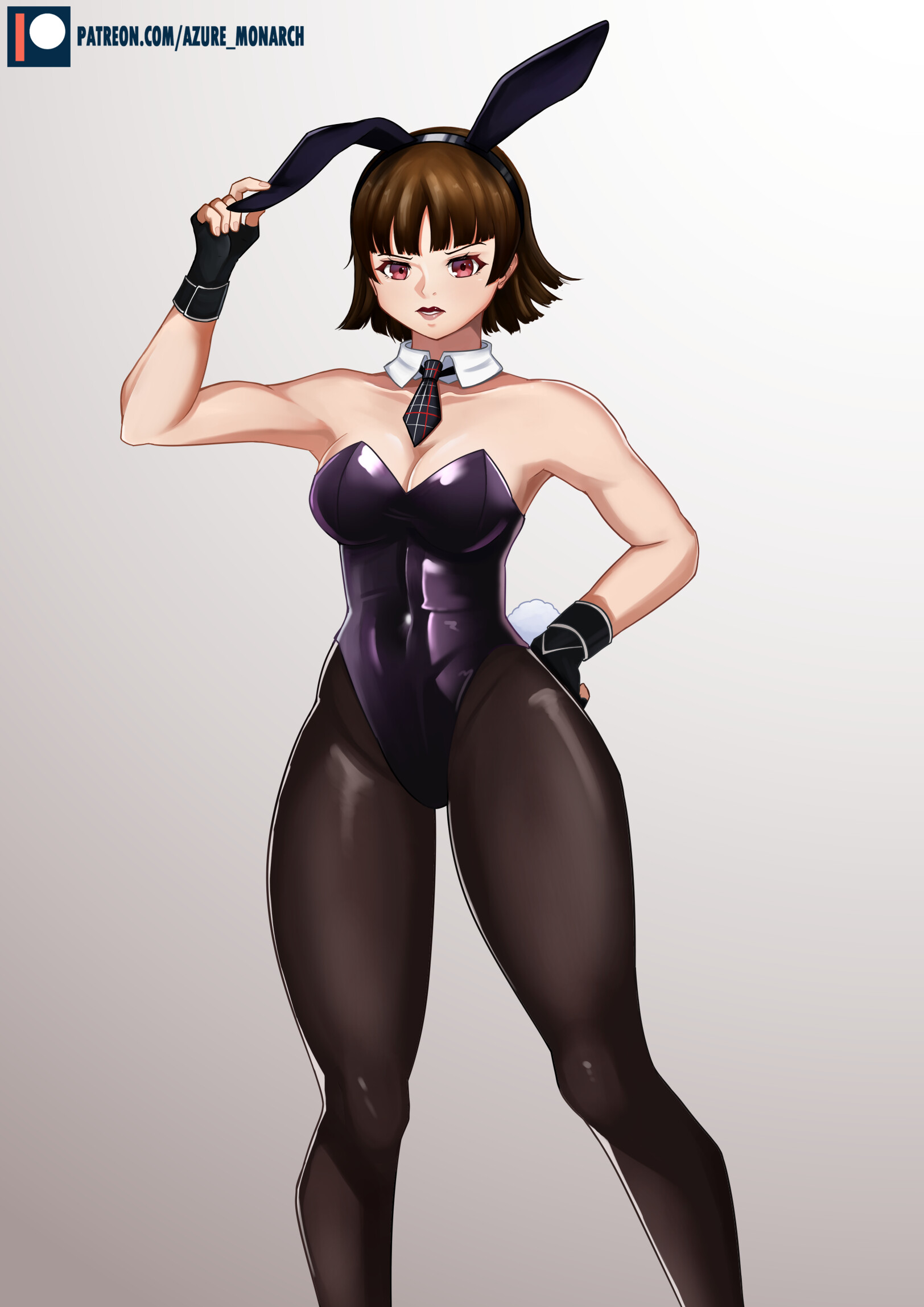 artstation-makoto-niijima-bunnysuit-persona-5