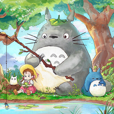 Totoro Goes Fishing