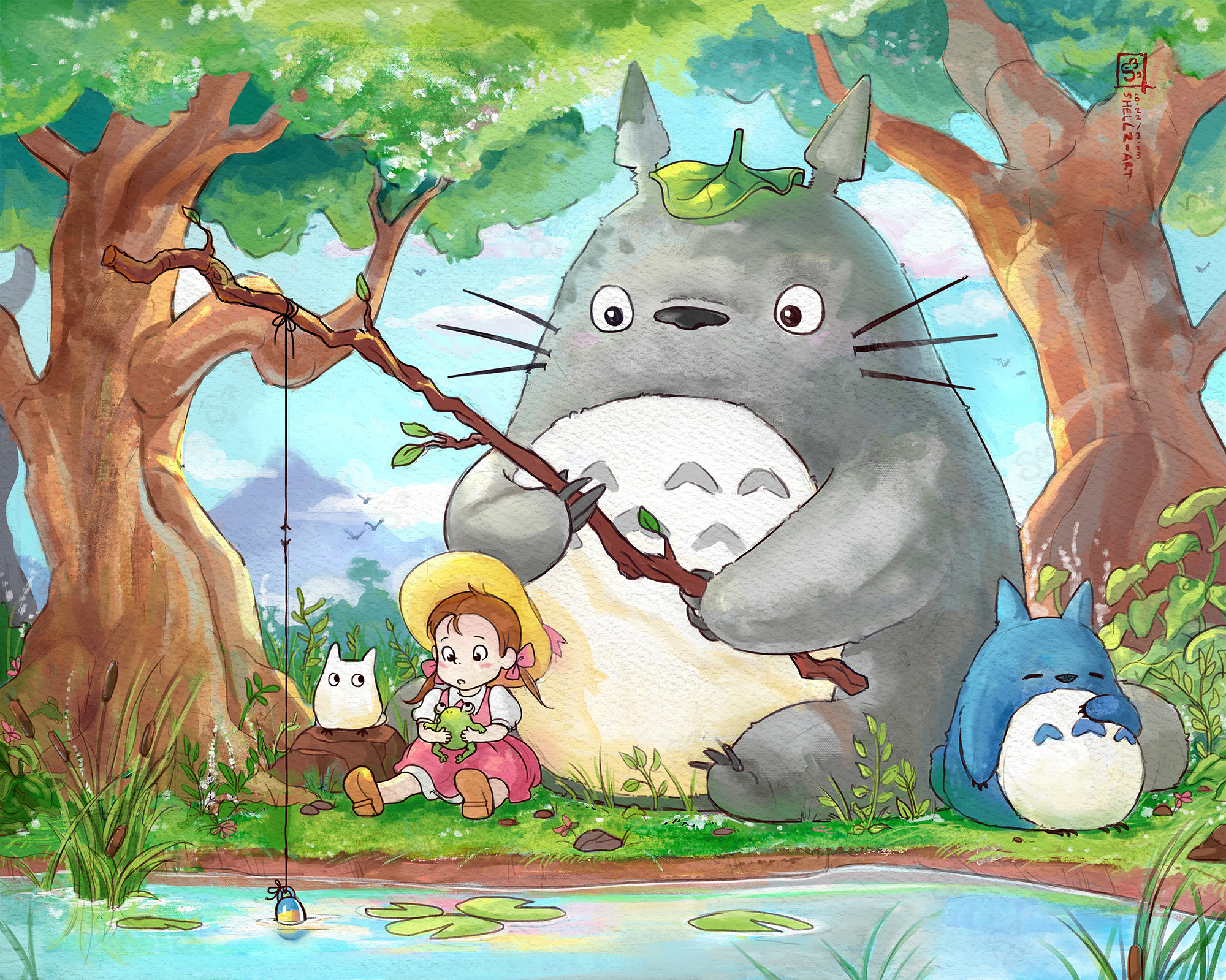 ArtStation - Totoro Goes Fishing