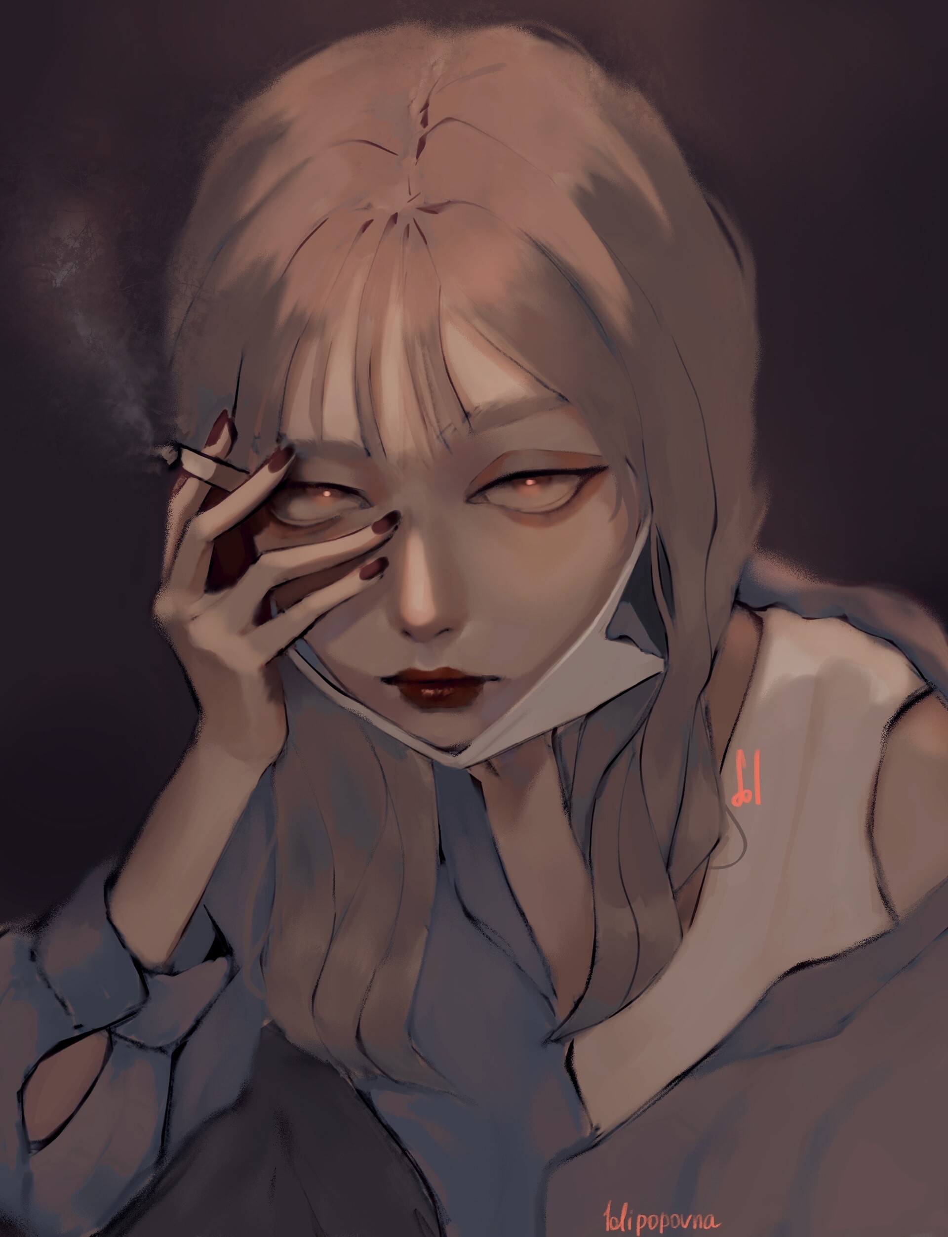 ArtStation - smoking girl