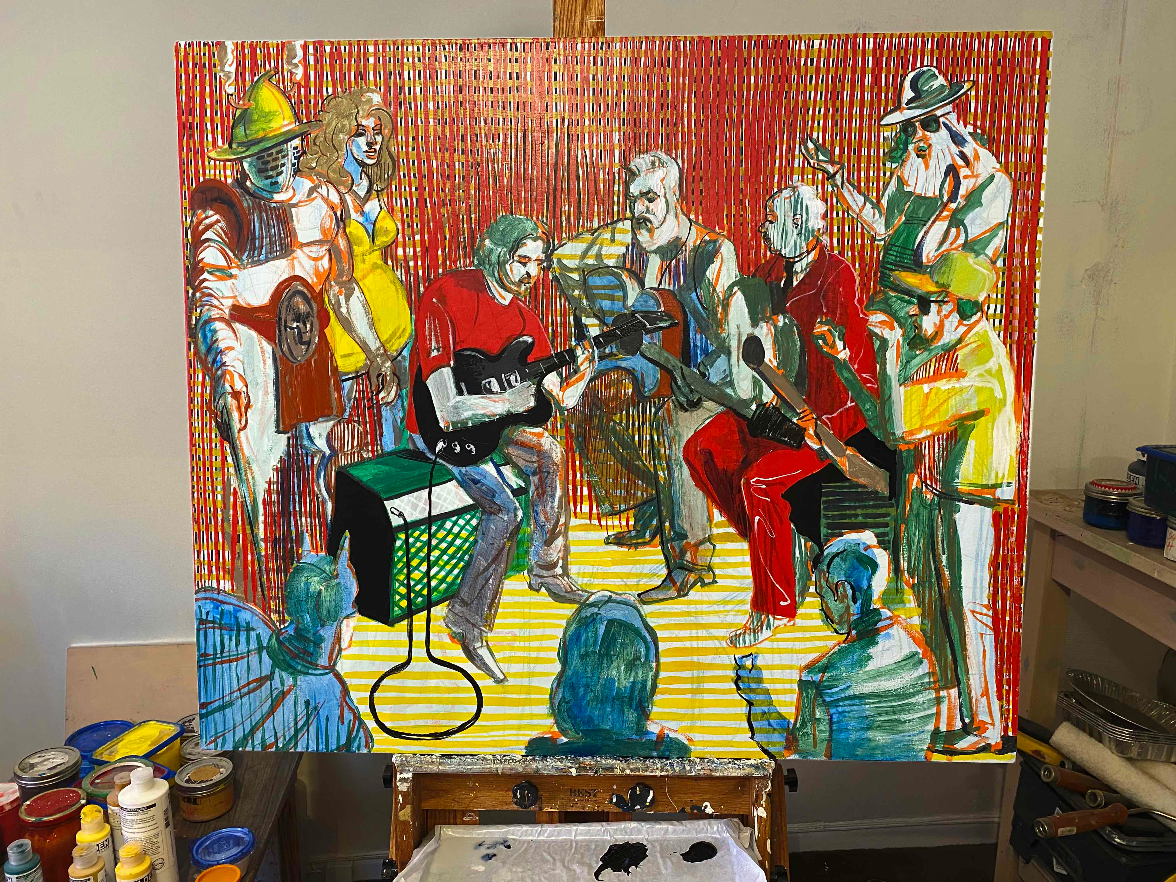 SESSION #1, 34X40  inches, acrylic on canvas, 2022.