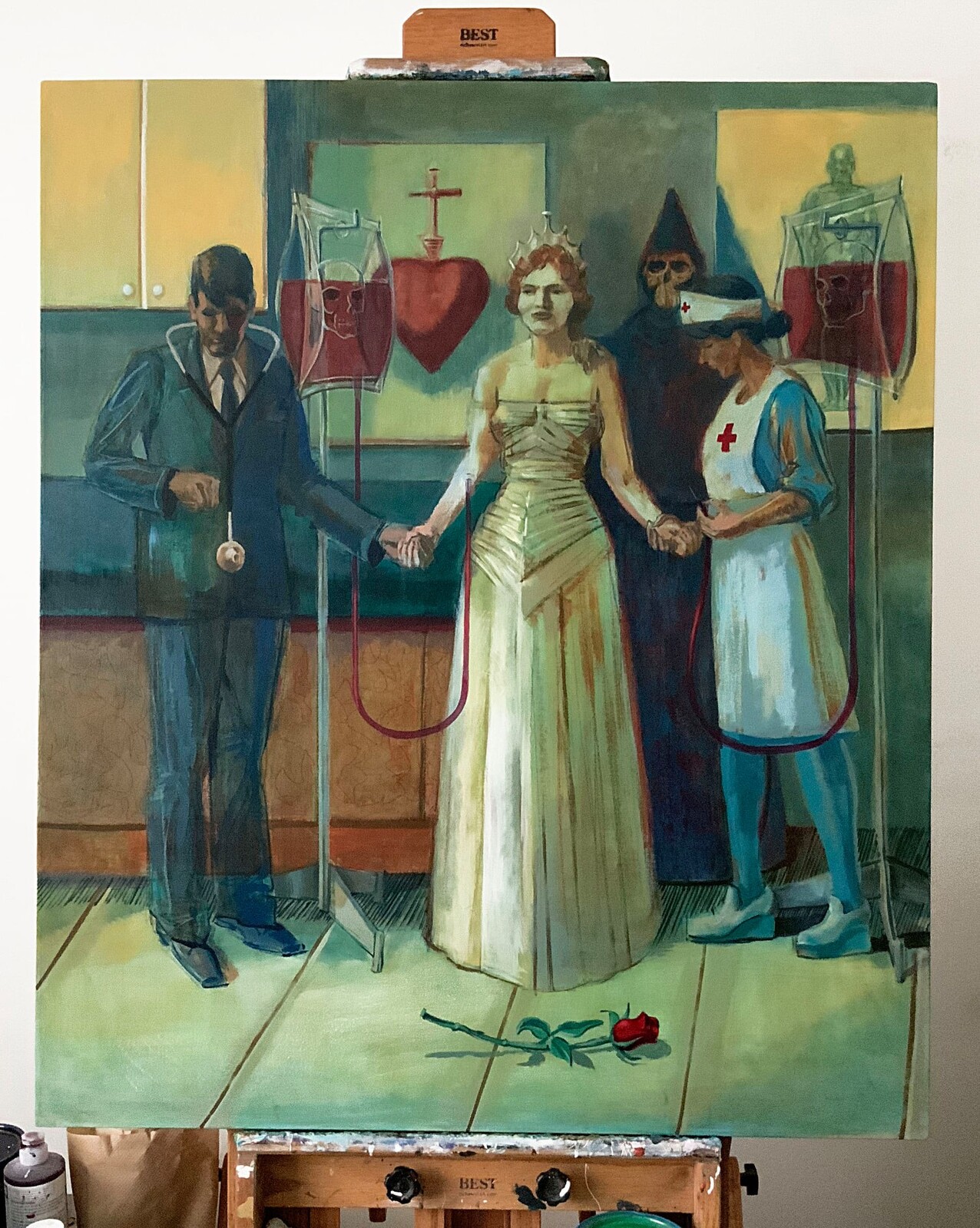 BETRAYED, 40X34  inches, acrylic on canvas, 2021.