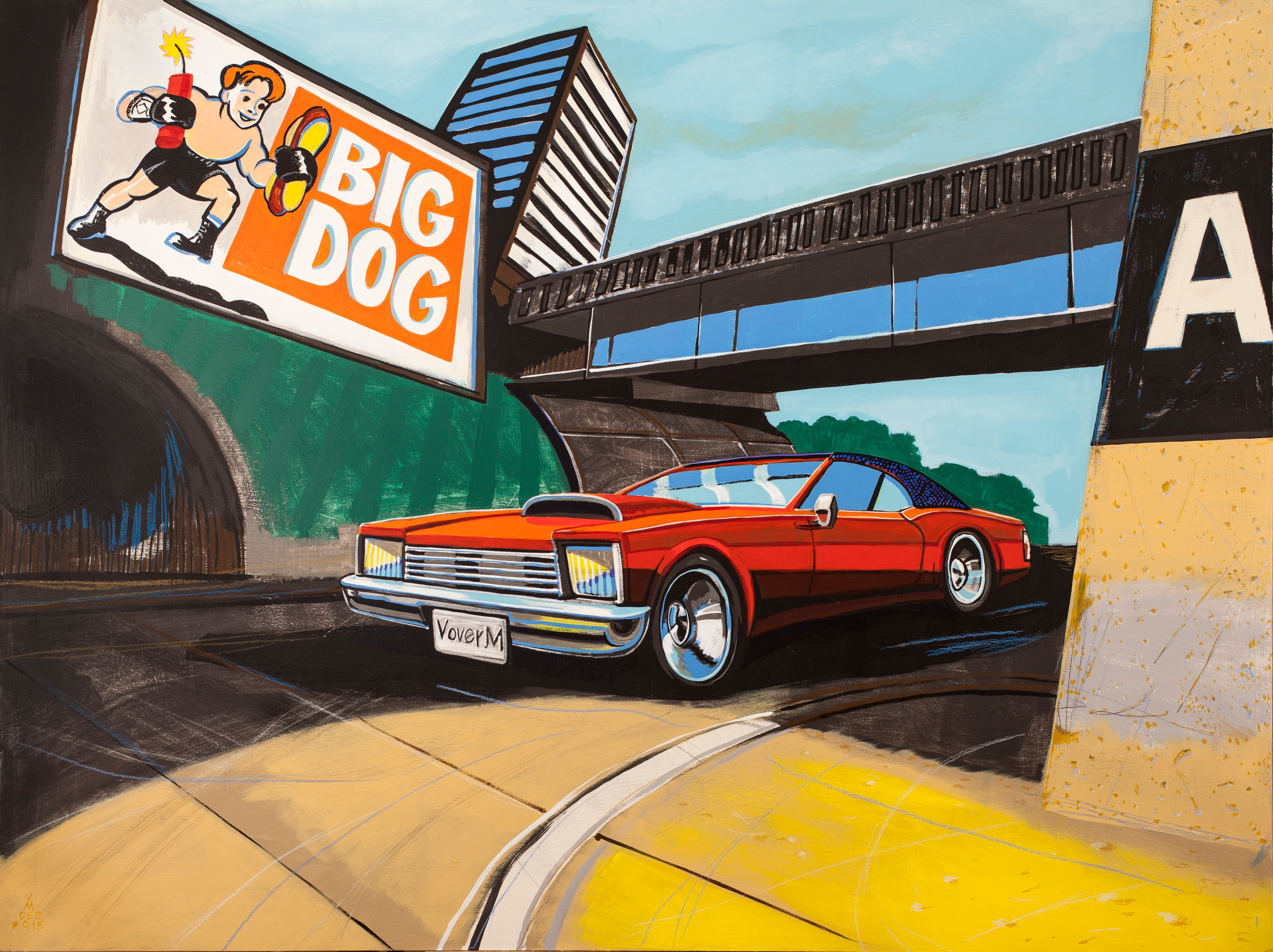 V8 #1 BIG DOG, 36X48  inches, acrylic on canvas, 2015.