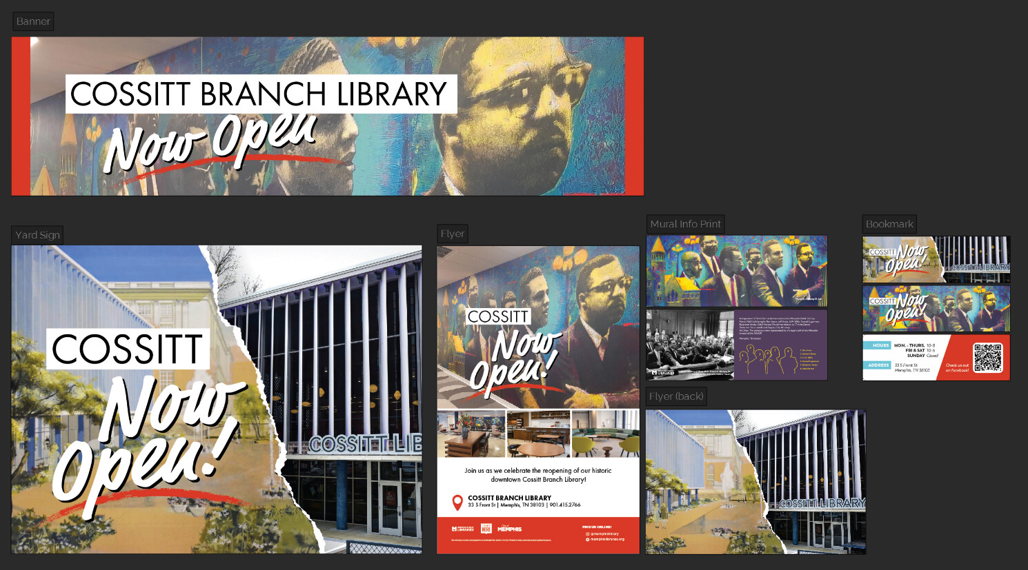 Some of the collateral produced for this iteration of the project. 