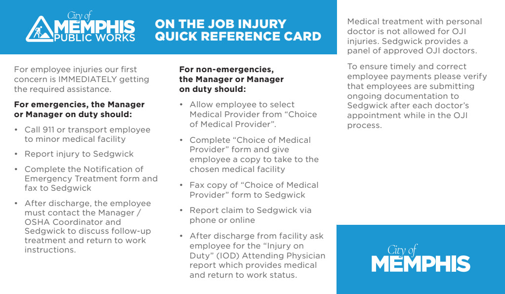 Injury Quick Reference Card