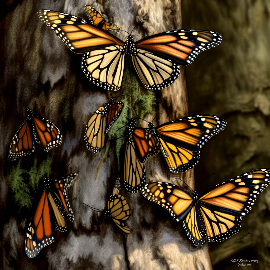 Christer W - Monarch butterflies sitting on a tree