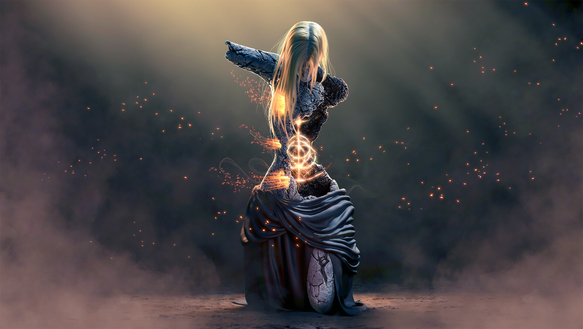 Artstation marika sculpture from elden ring