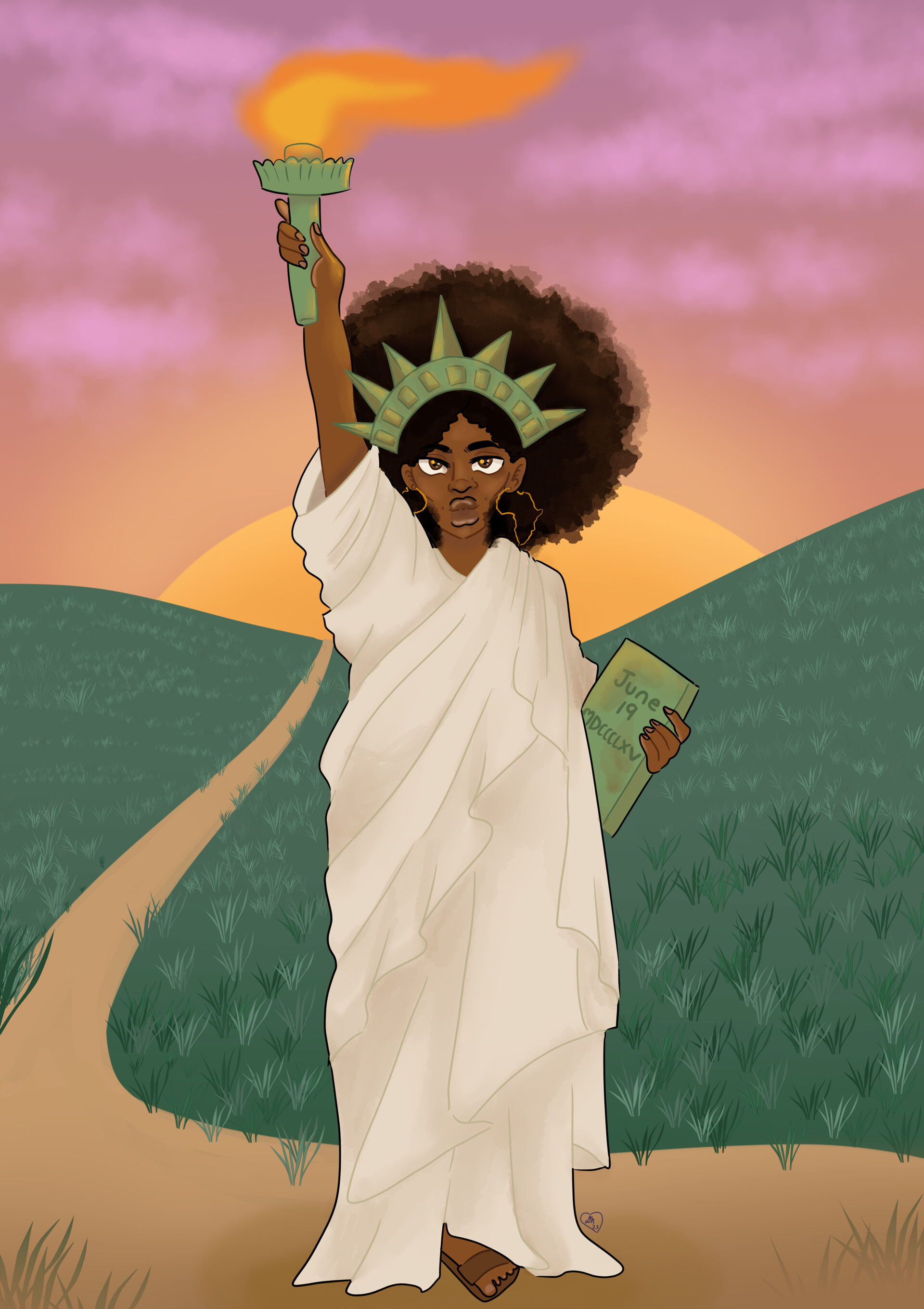 ScribbliBits Black Statue of Liberty