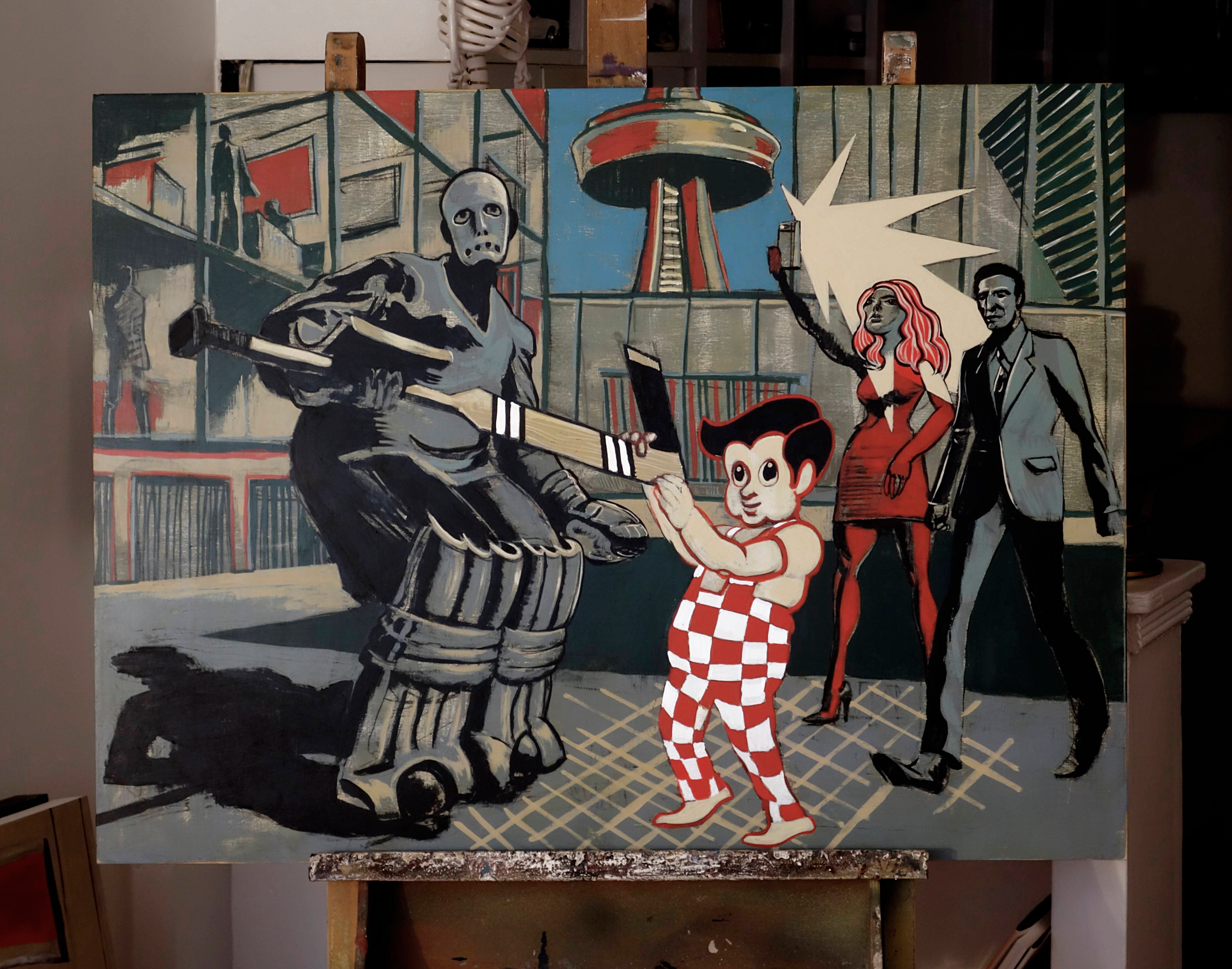 BAY STREET MOVES, 34X40  inches, acrylic on canvas, 2015.