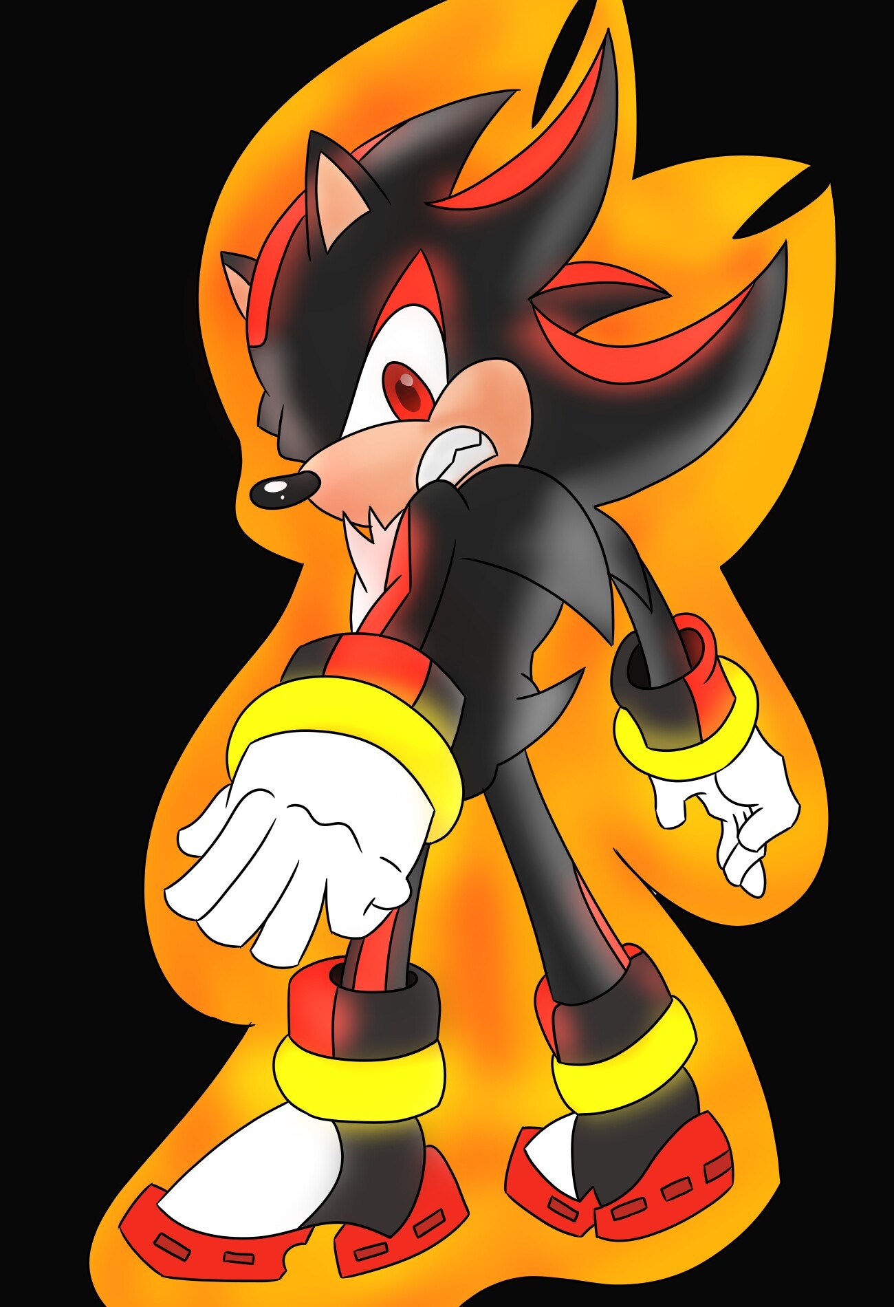 ArtStation - Shadow the Hedgehog (Sketch, outline and final result)