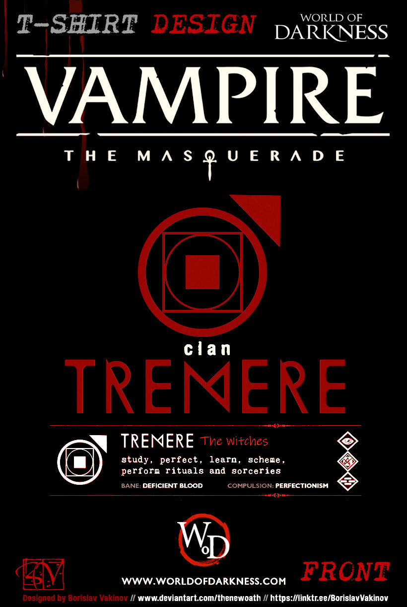 ArtStation - Vampire the Masquerade - Clan Tremere (𝗖𝘂𝘀𝘁𝗼𝗺  𝗗𝗲𝘀𝗶𝗴𝗻 𝗧-𝗦𝗵𝗶𝗿𝘁)