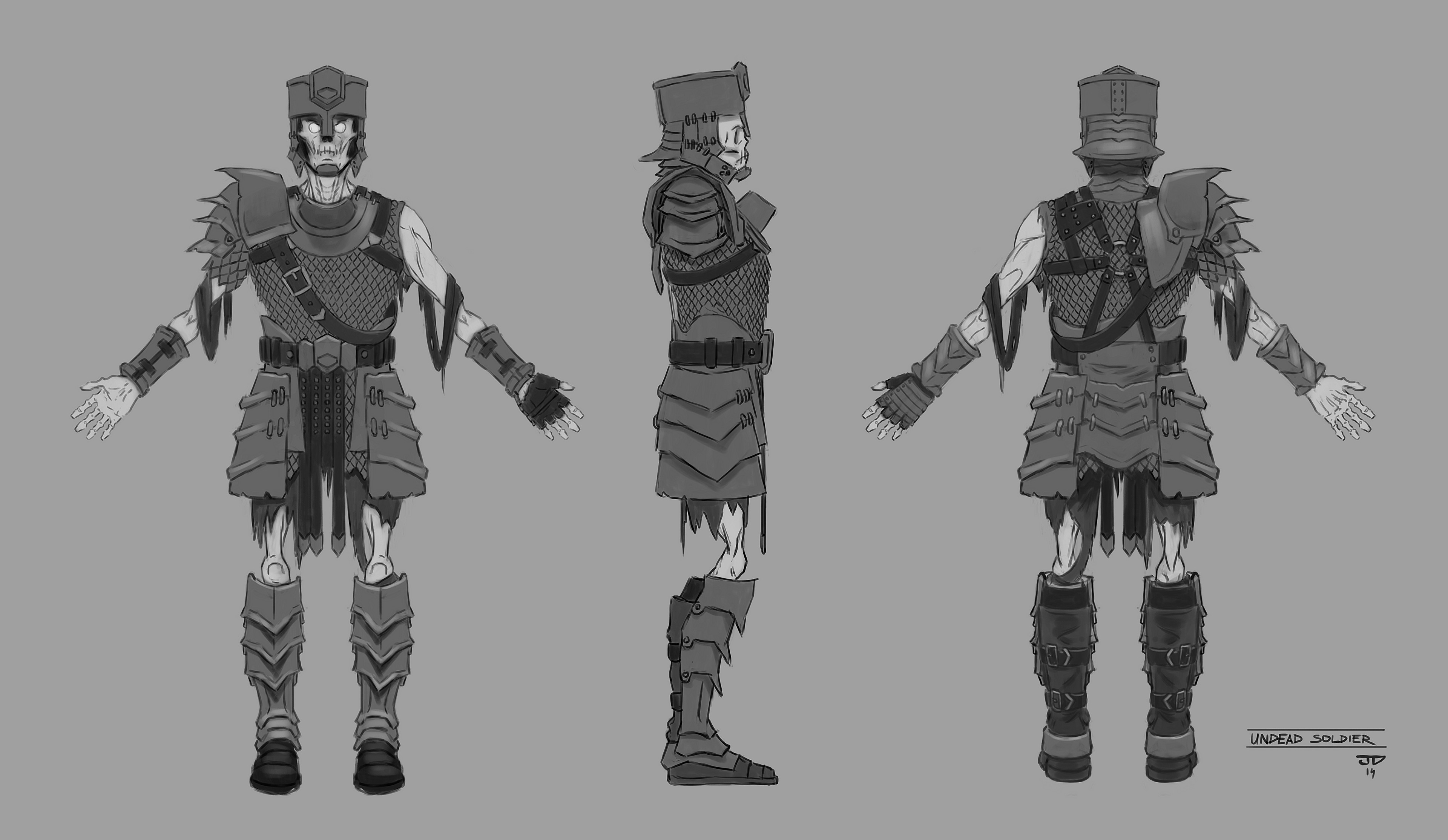 Drowned Soldier, modeling sheet