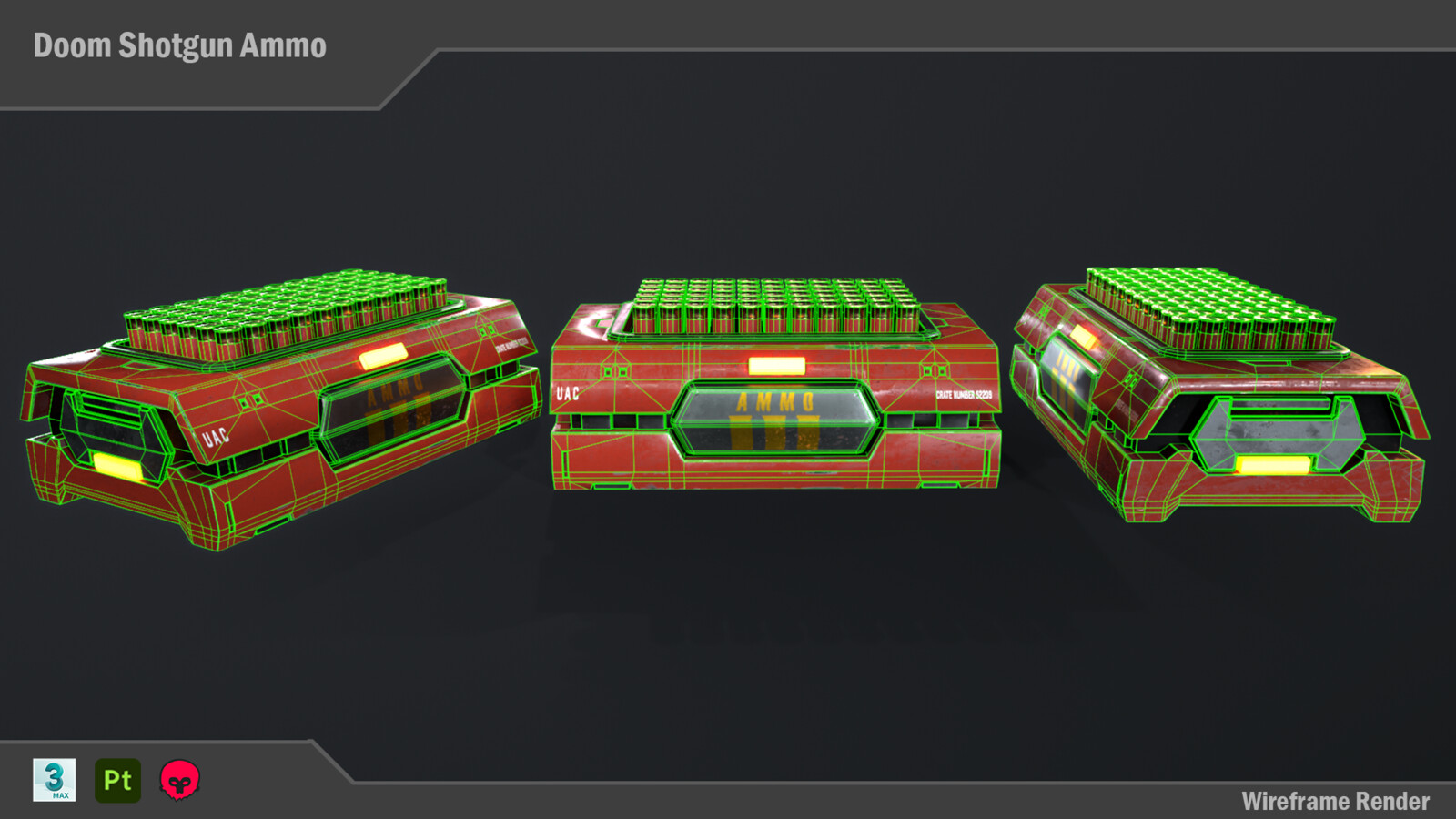 Three Quarter Wireframe Render 