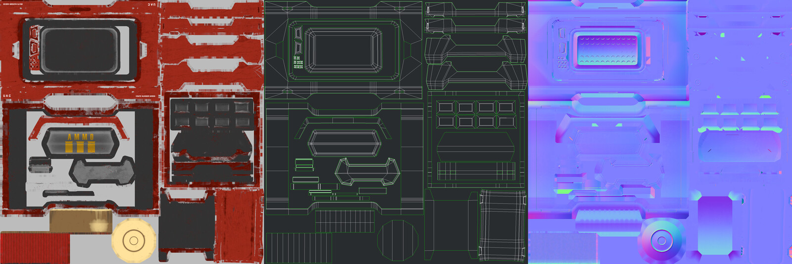 Texture Set: Albedo, UVs, Normals