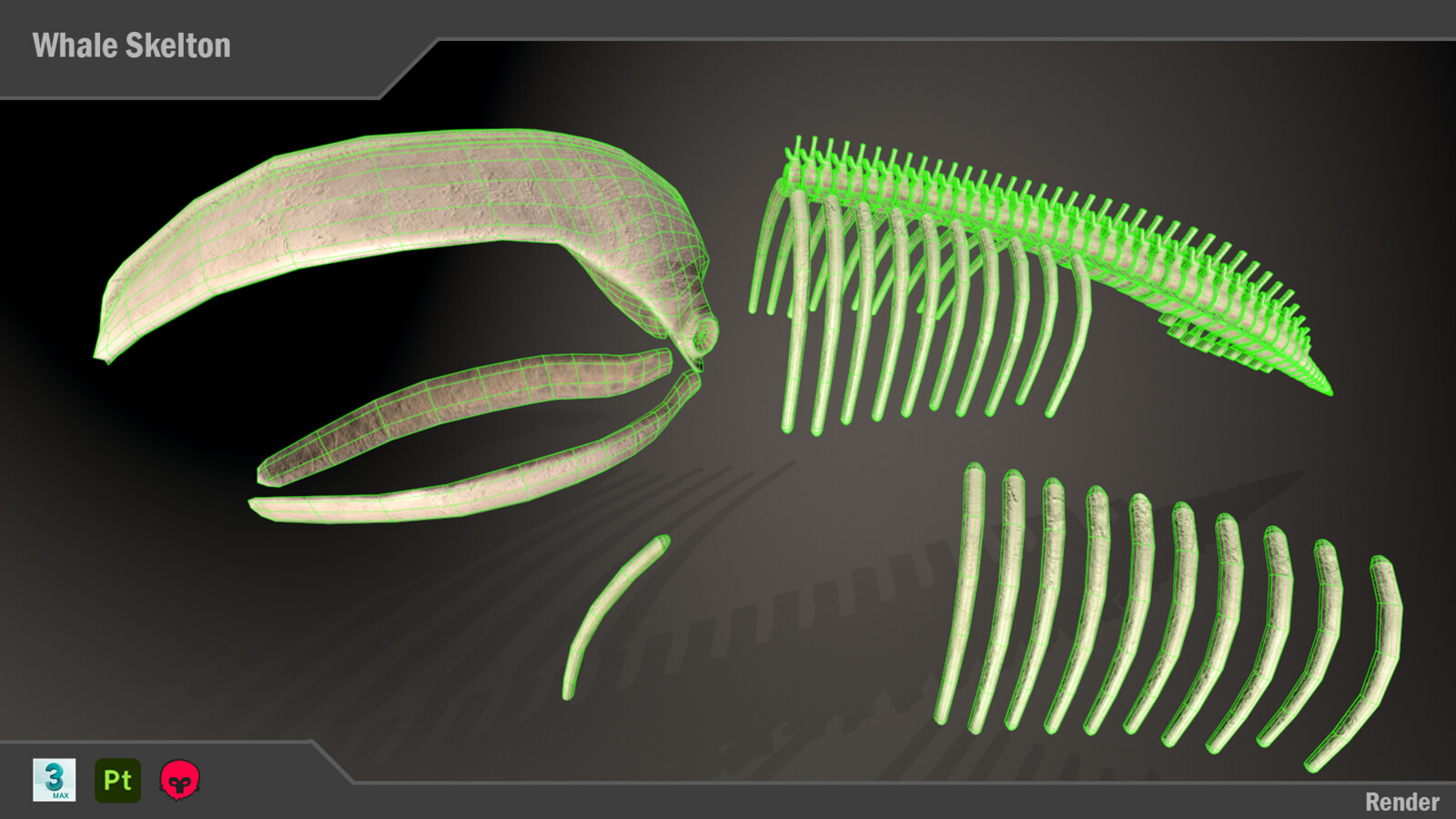 Version 2: bone props wireframe