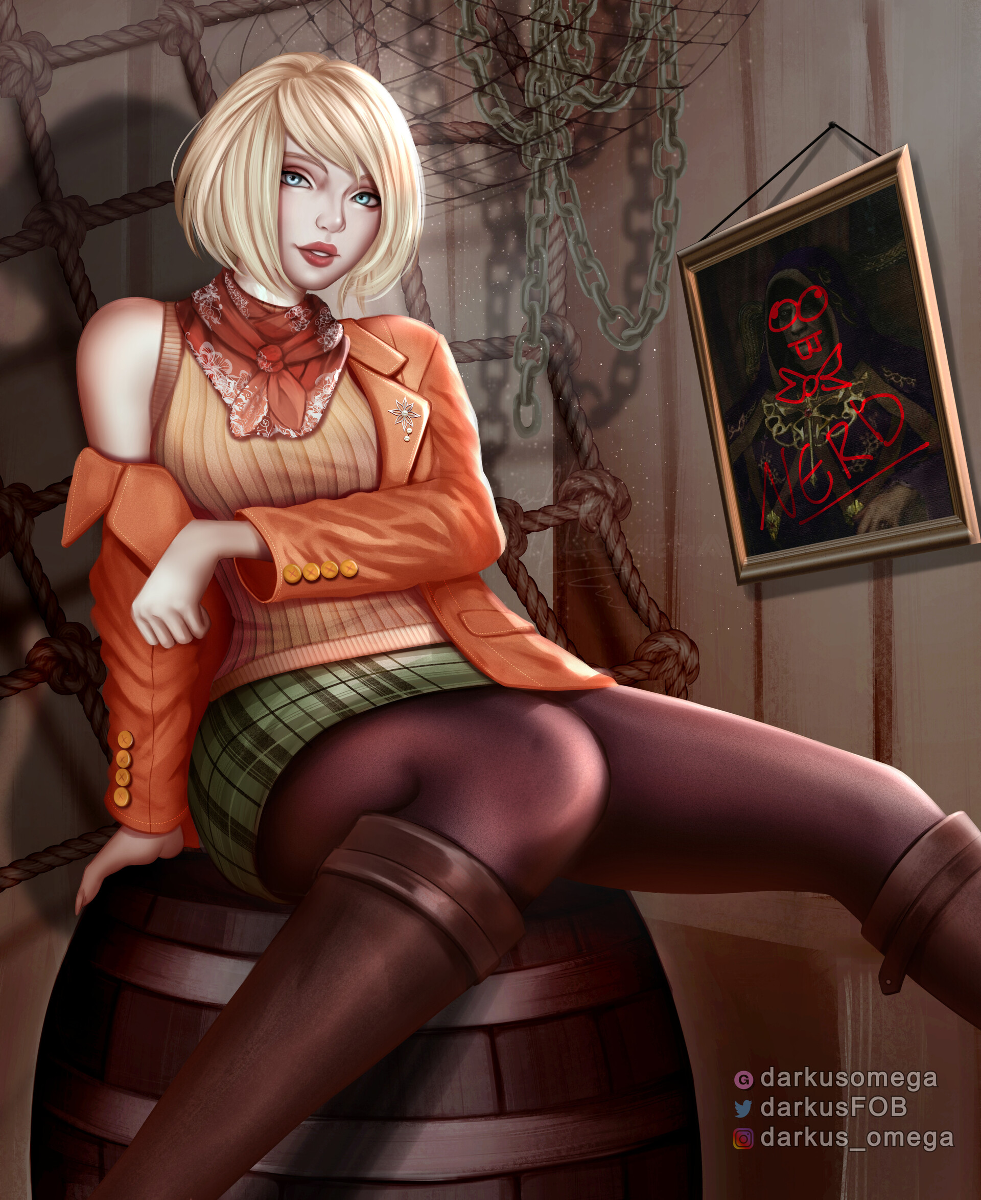TGSmurf on X: A variant of my Ashley fanart with the pantyhose she wears  in Resident evil 4 remake.  / X
