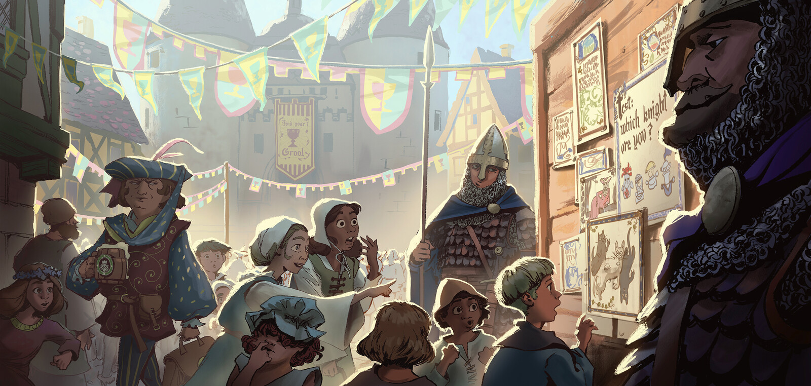 It's the social board day ! In the busy street full of the new advertising campaign "Find your Graal", the children are overexcited : Tons of funny cats, personality quizz and news from their heroes !