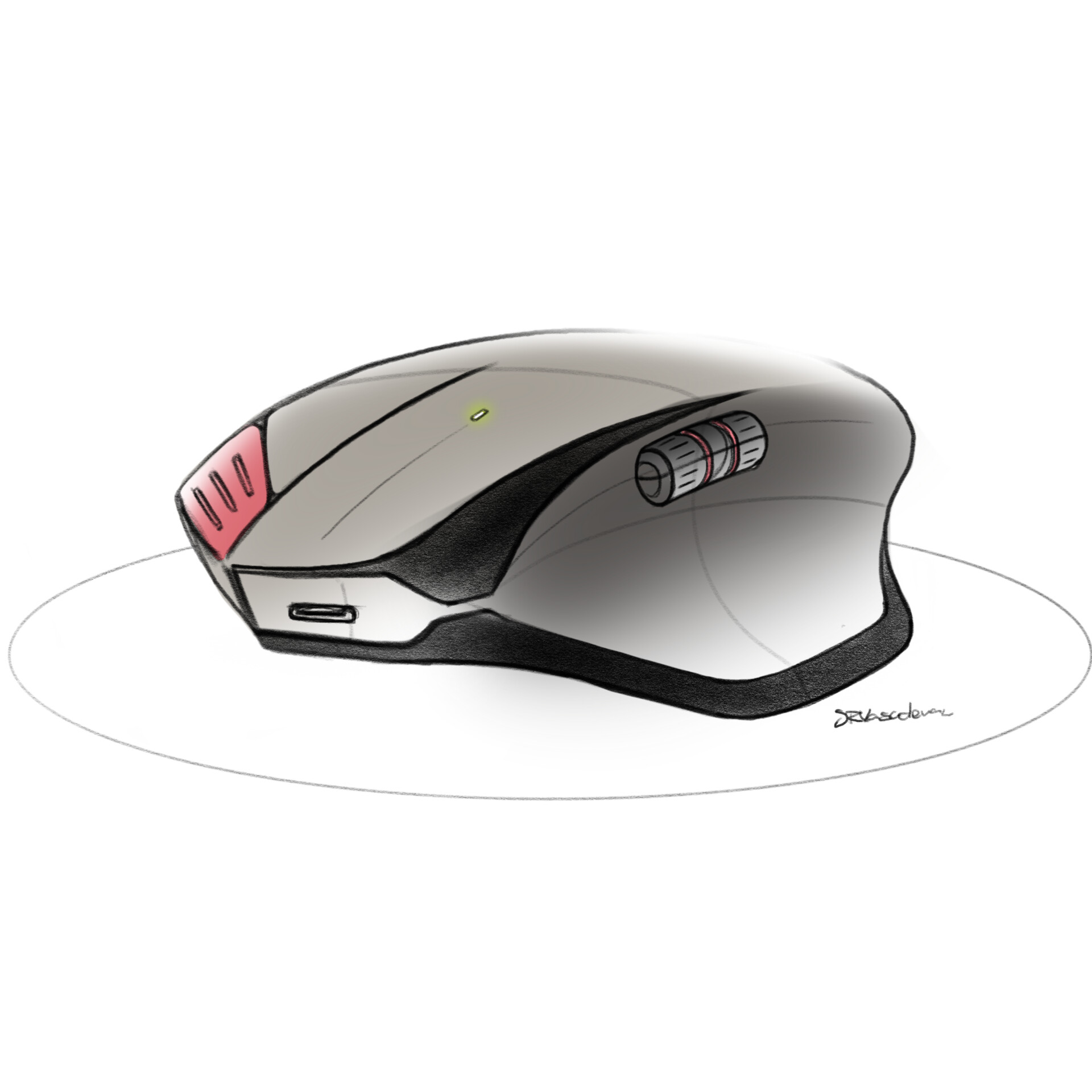ArtStation - Hand rendering - Computer Mouse