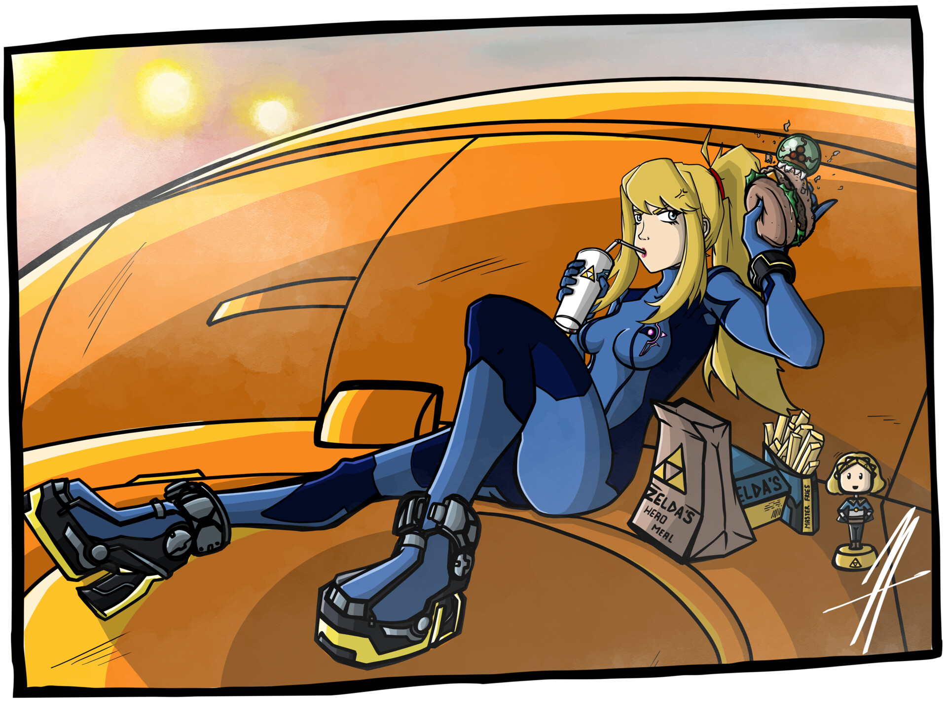 ArtStation - Hey, That's mine! - Samus Aran (Zero Suit)