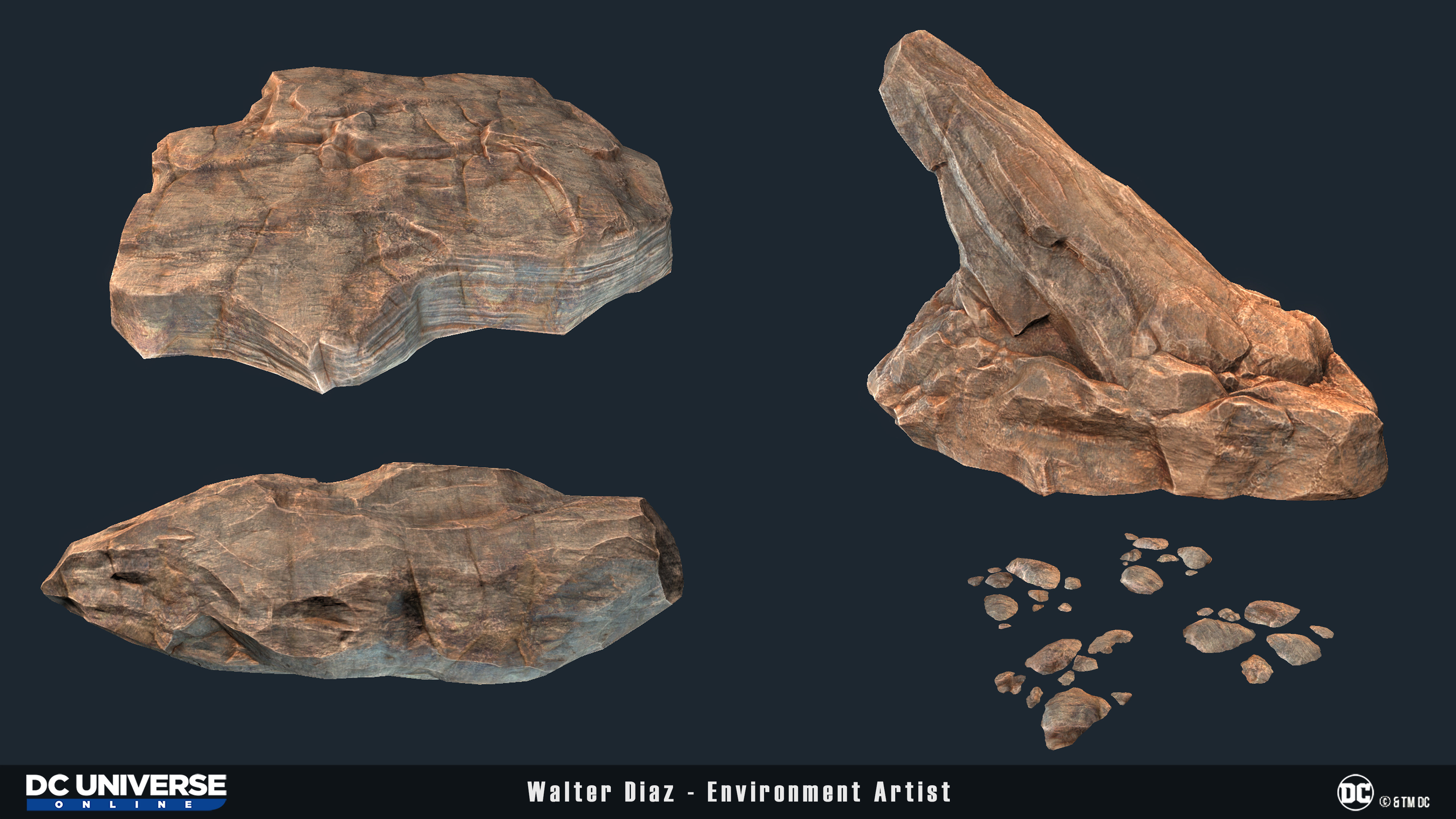 Rock assets I sculpted in Zbrush and textured in Substance 3D Painter.