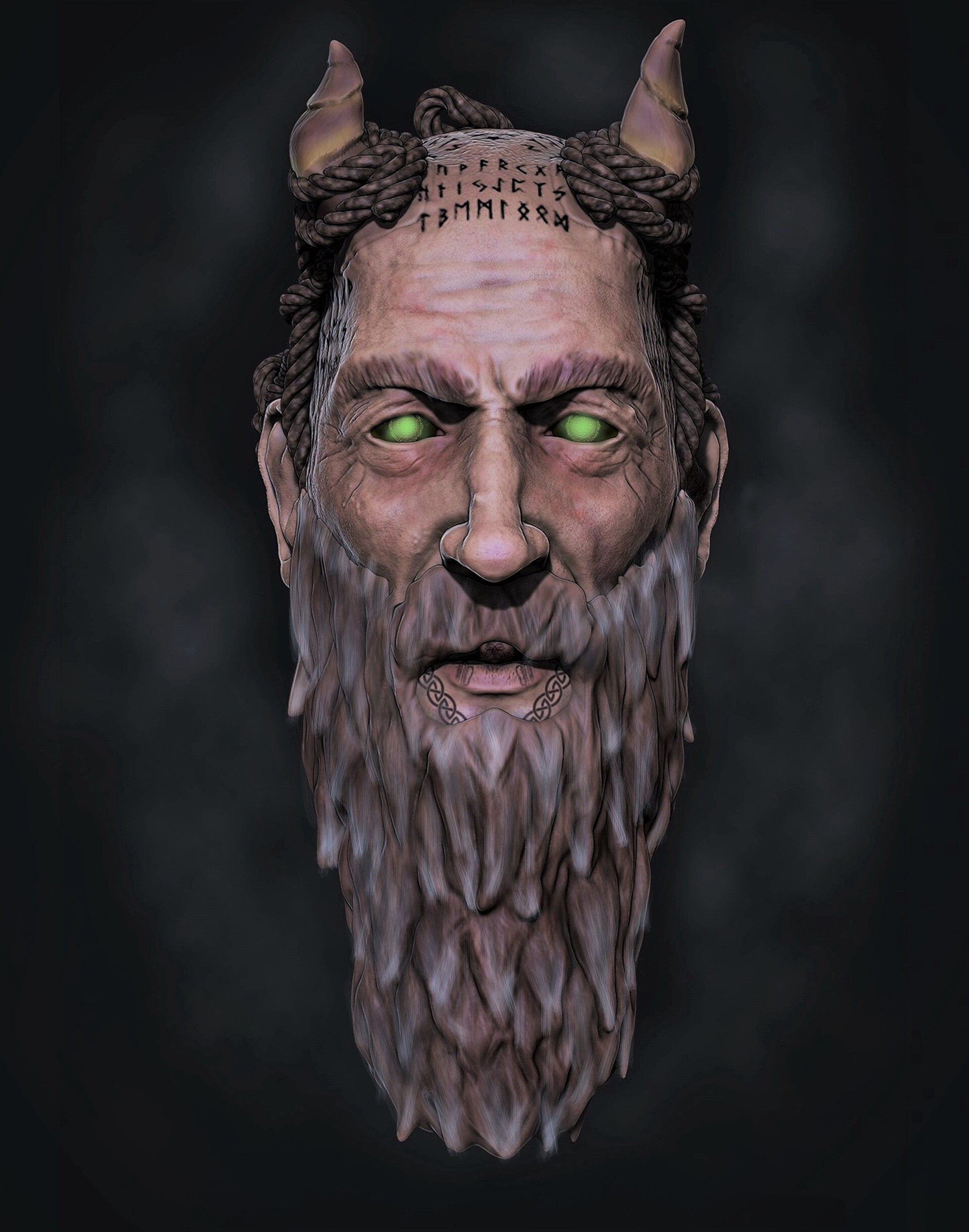 ArtStation Mimir from God of War 3d fan art