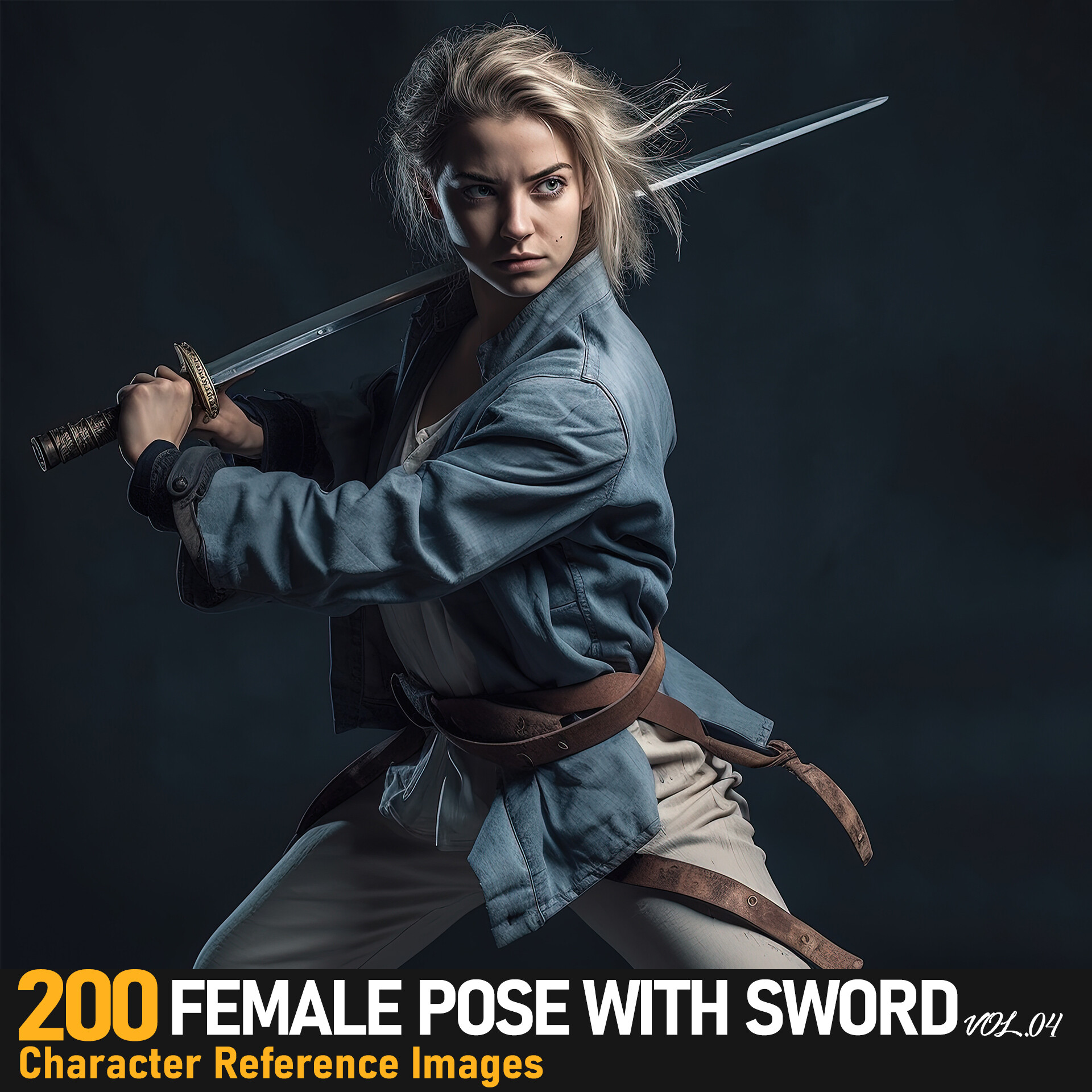 female action poses sword