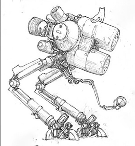 Reference image from Eric Geusz's 100 Mechs.