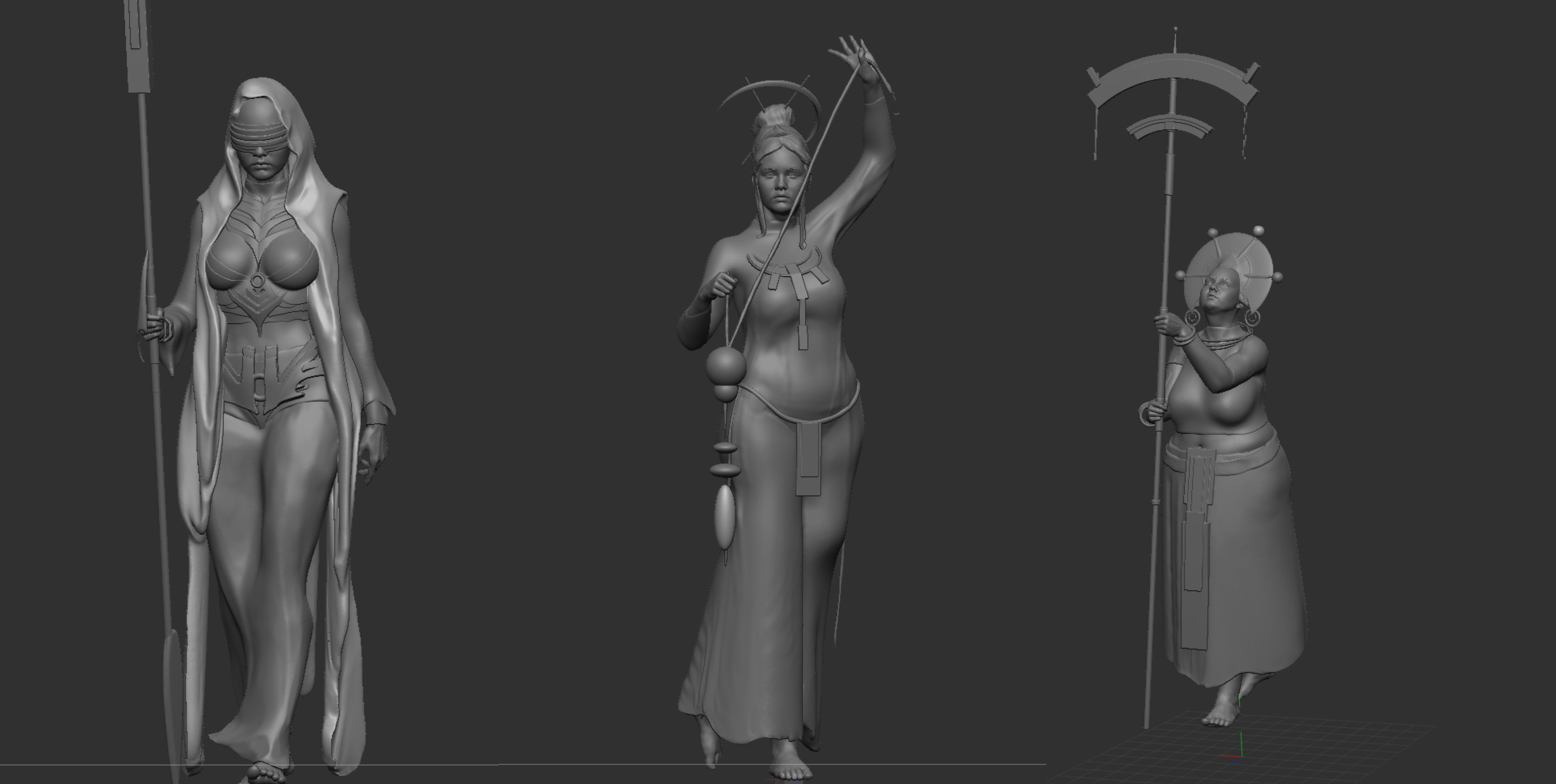 Rough Zbrush models.. only rough models were needed for lighting and composition