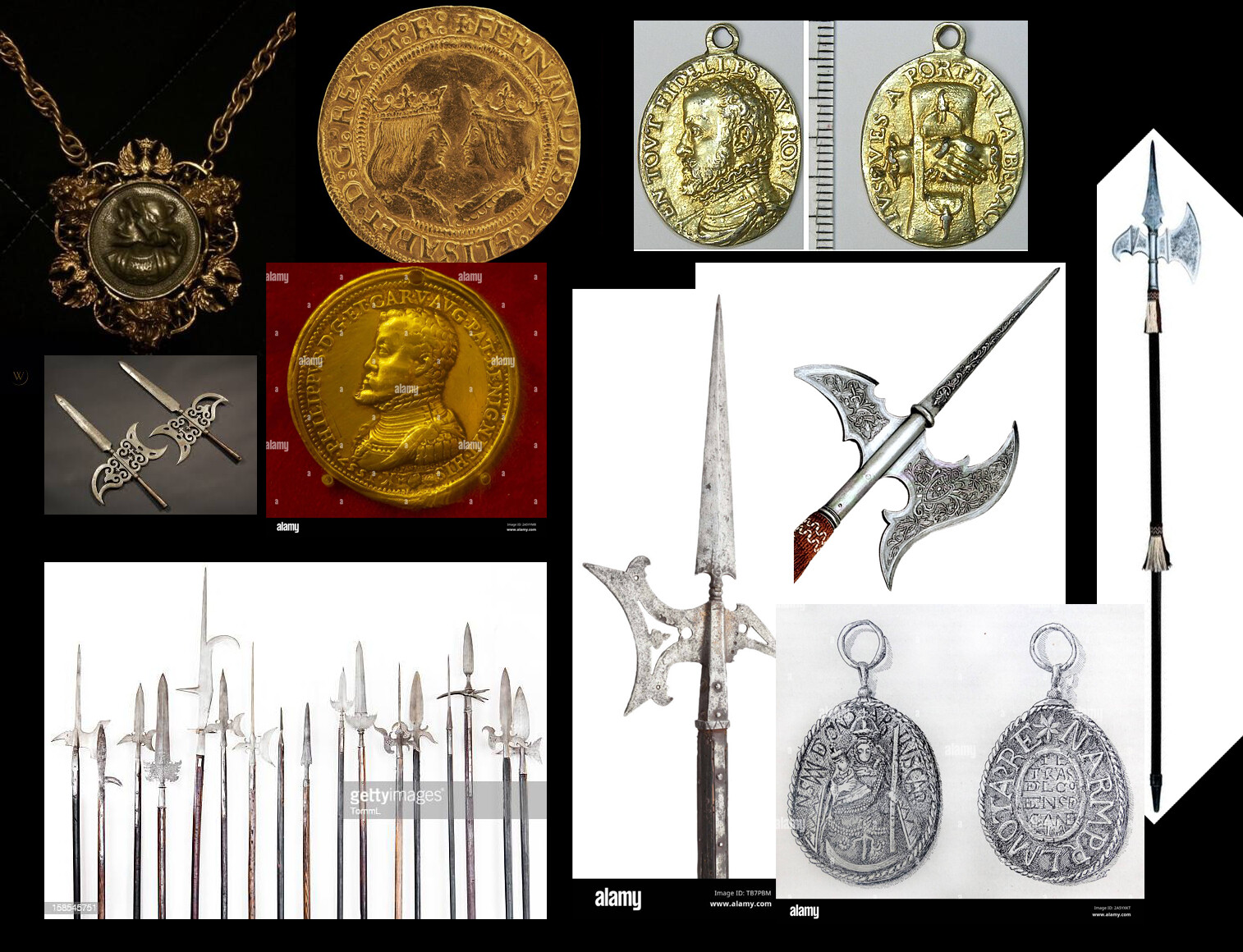 Reference for the medallion and halberd