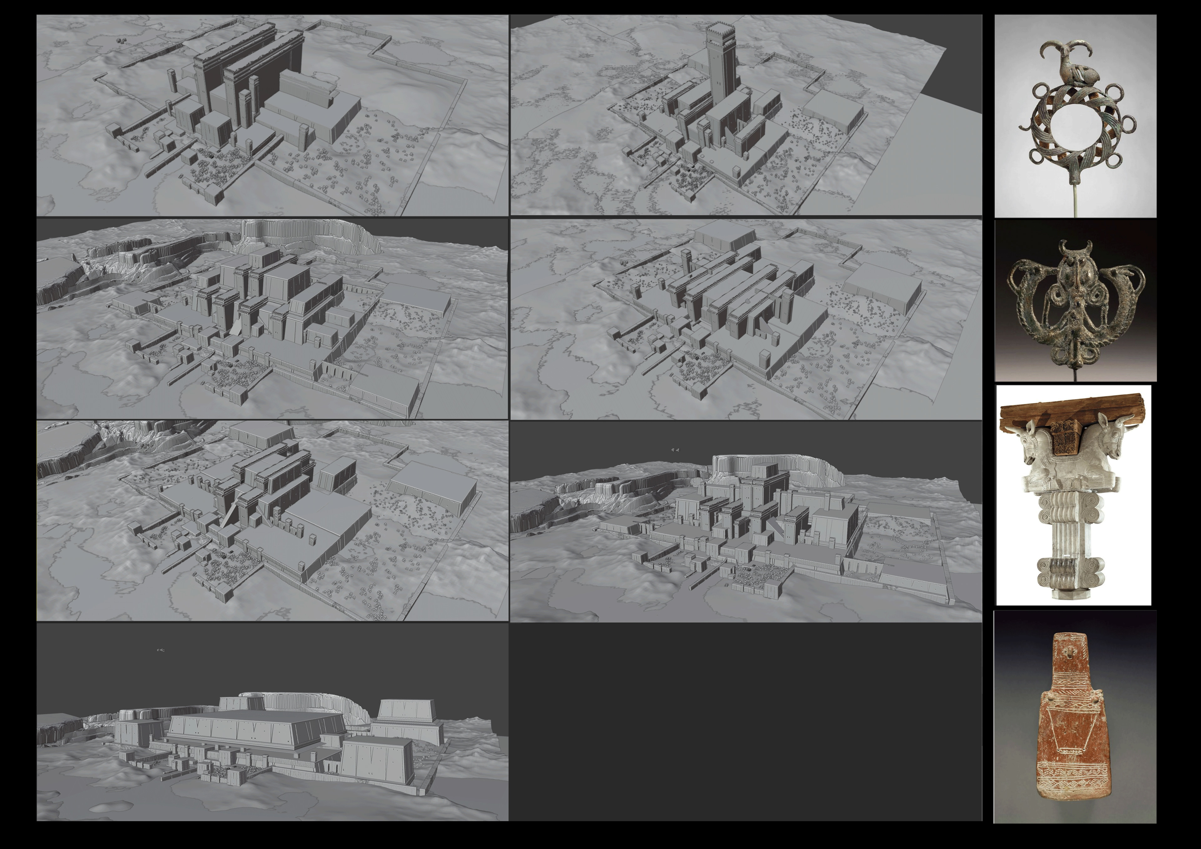 City layouts, inspired by different artifacts 
