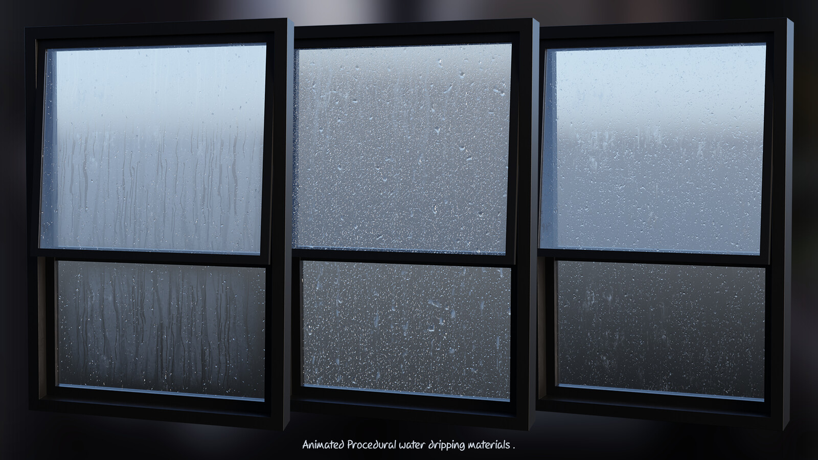 Window smart materials for Blender_procedural animated water drops