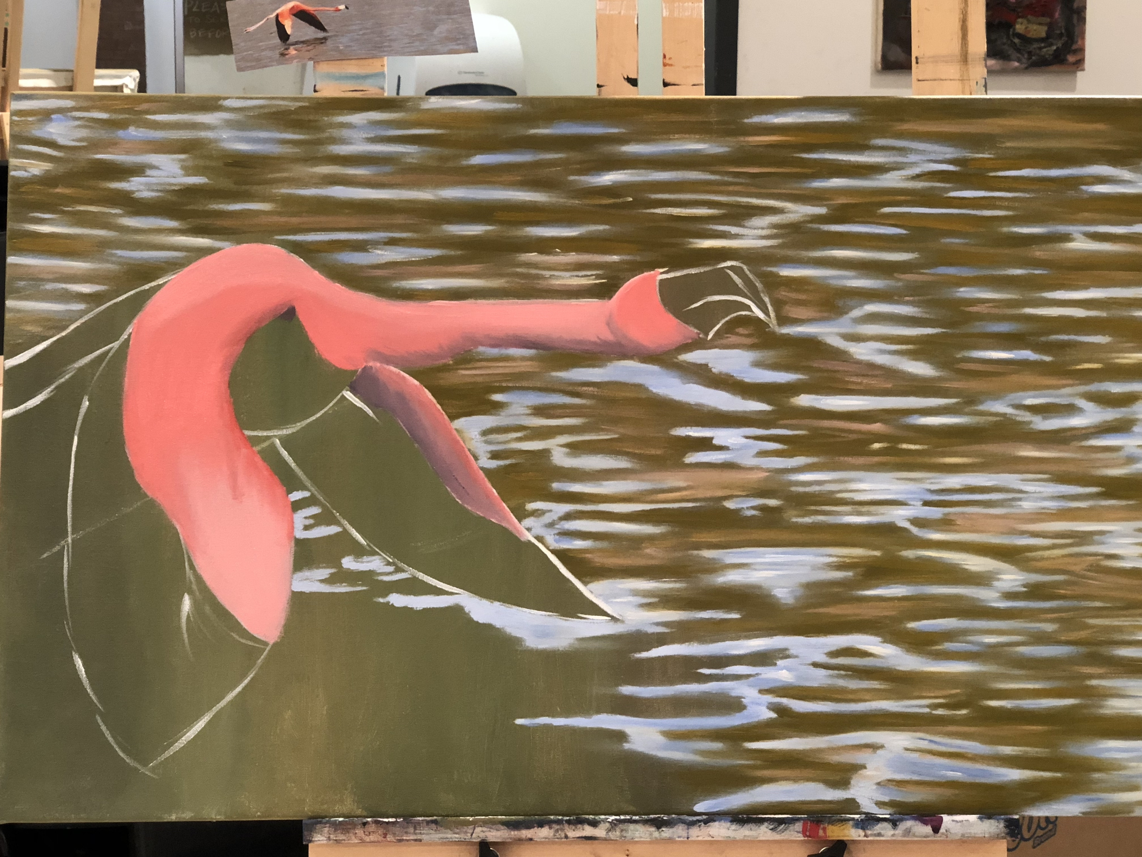 Started the basic block in for the flamingo.