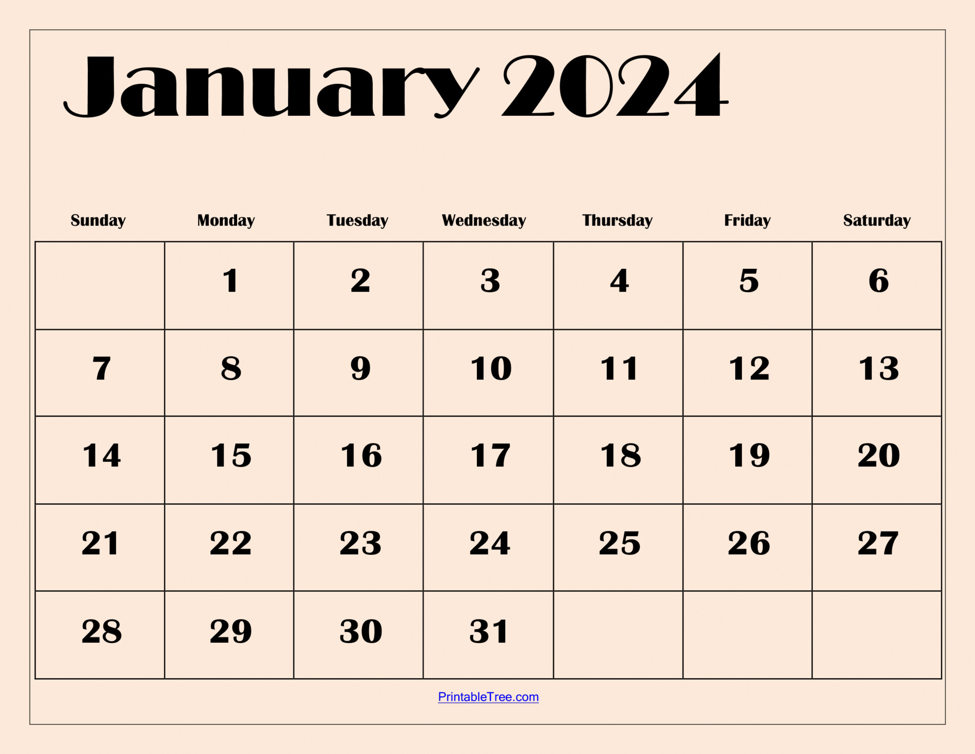 ArtStation January 2024 Calendar Printable Templates