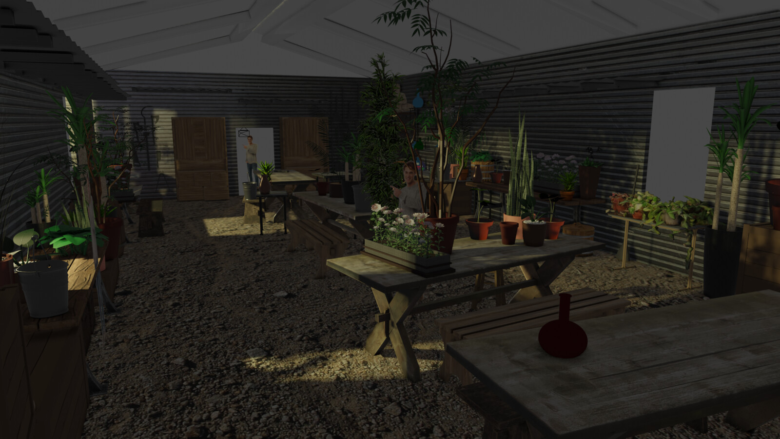 Alternate angles and lighting, playing around with the composition, angles of light, and POV. Guy.png for scale reference is still standing strong.