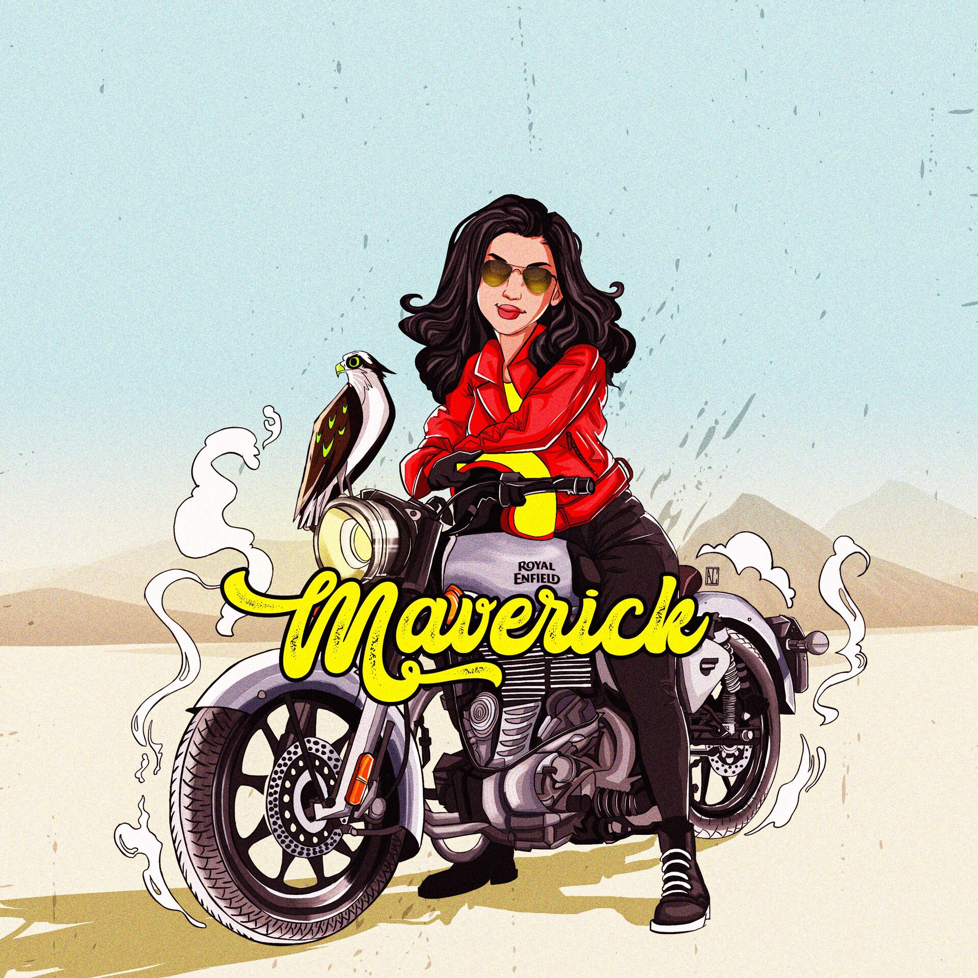 Girl with royal store enfield