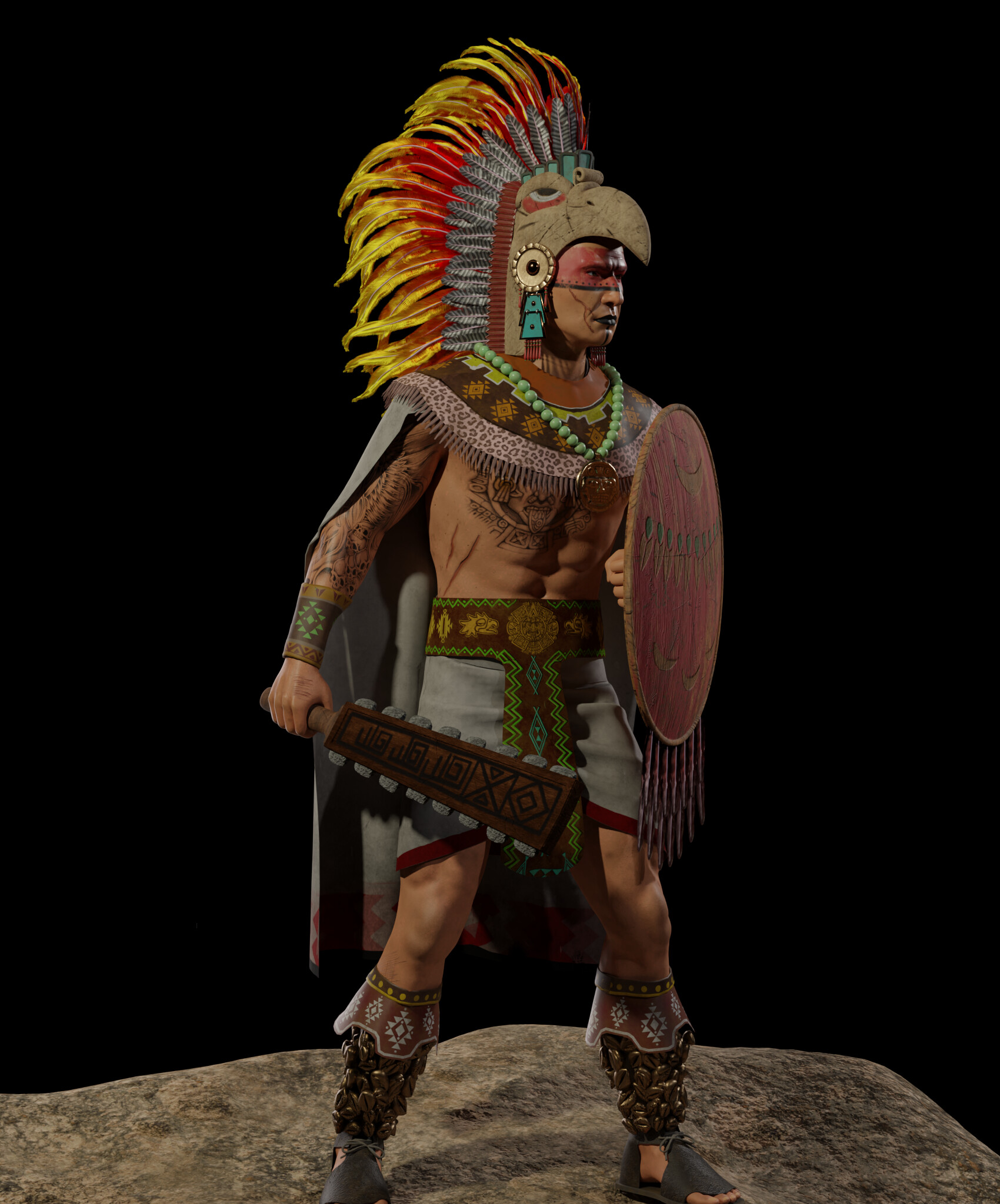 ArtStation - Aztec eagle warrior