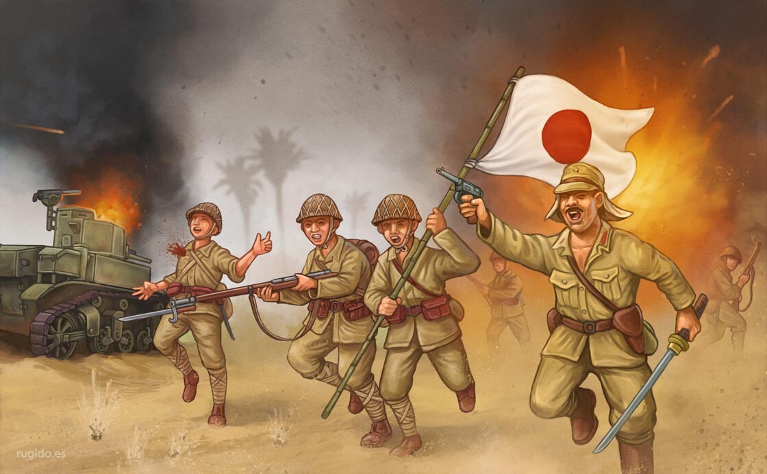ArtStation - WW2 Japanese Banzai charge