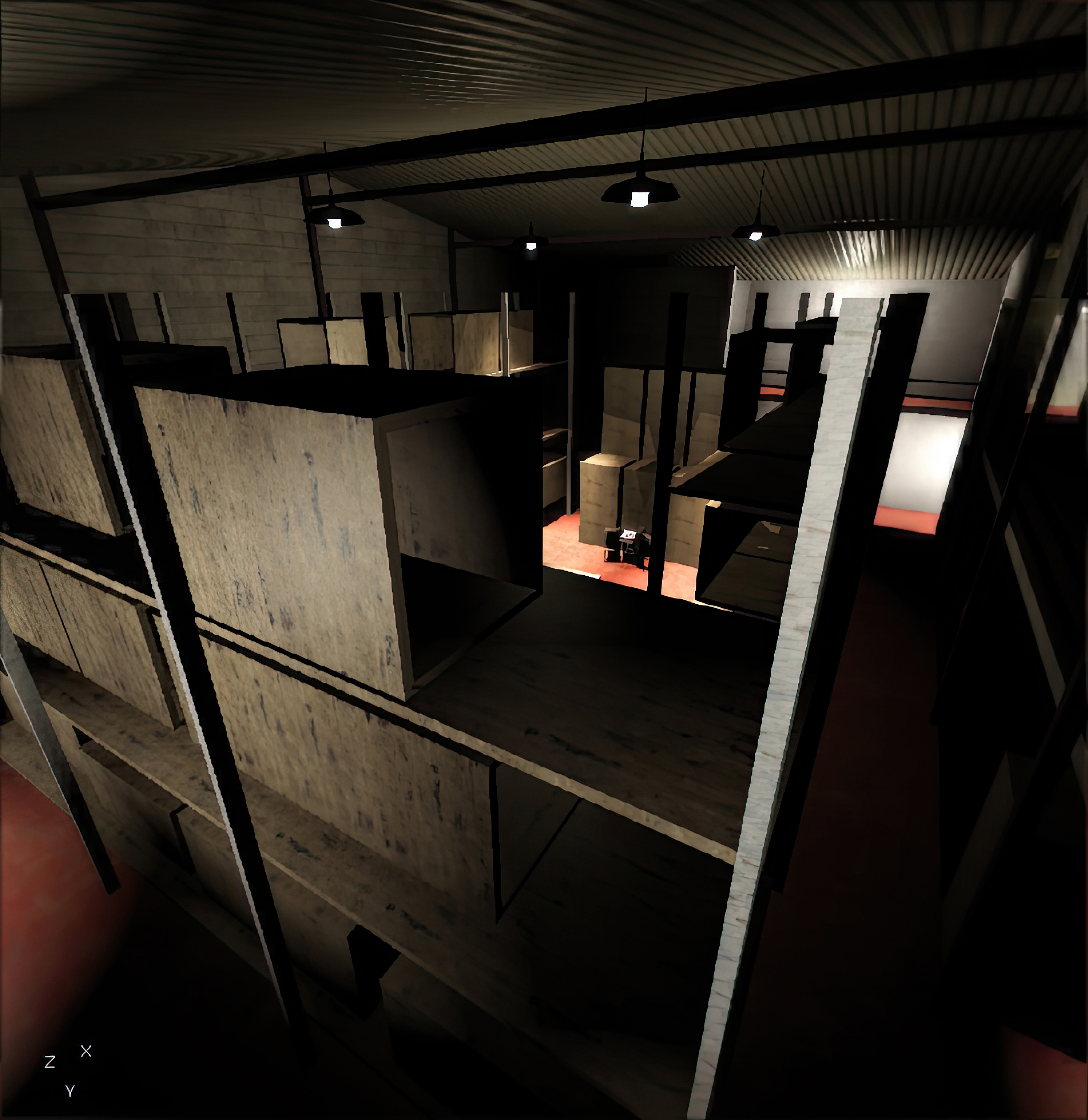 This is how this room looked like before i started working. Everything was done by Olivier Azemar [Level Designer].