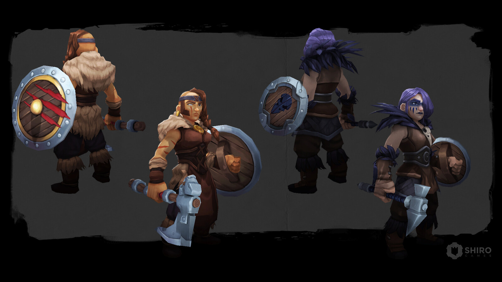 3D Model - Borgild (Bear's clan warchief ) / 3D Model - Liv (Raven's clan warchief)