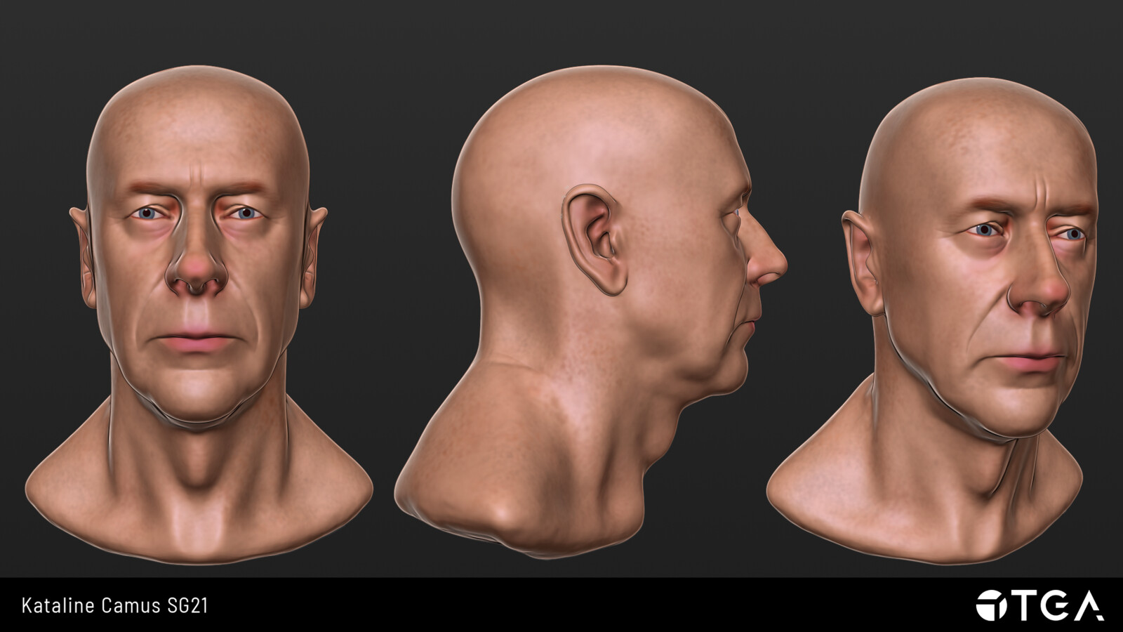 Sculped head Zbrush