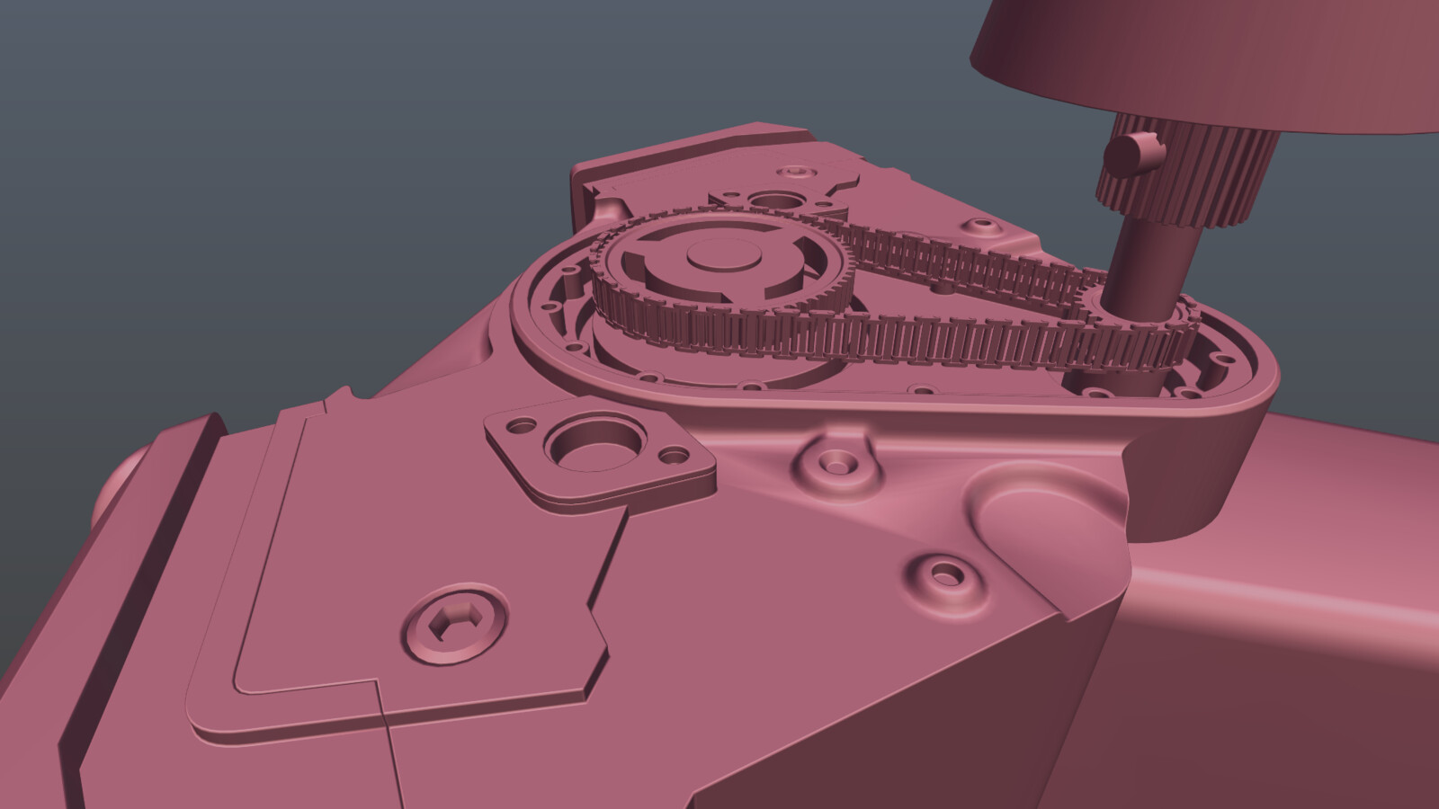 Close up from modeling, showcasing a wonderful and beautiful triangulation shading artifact before I fixed it.