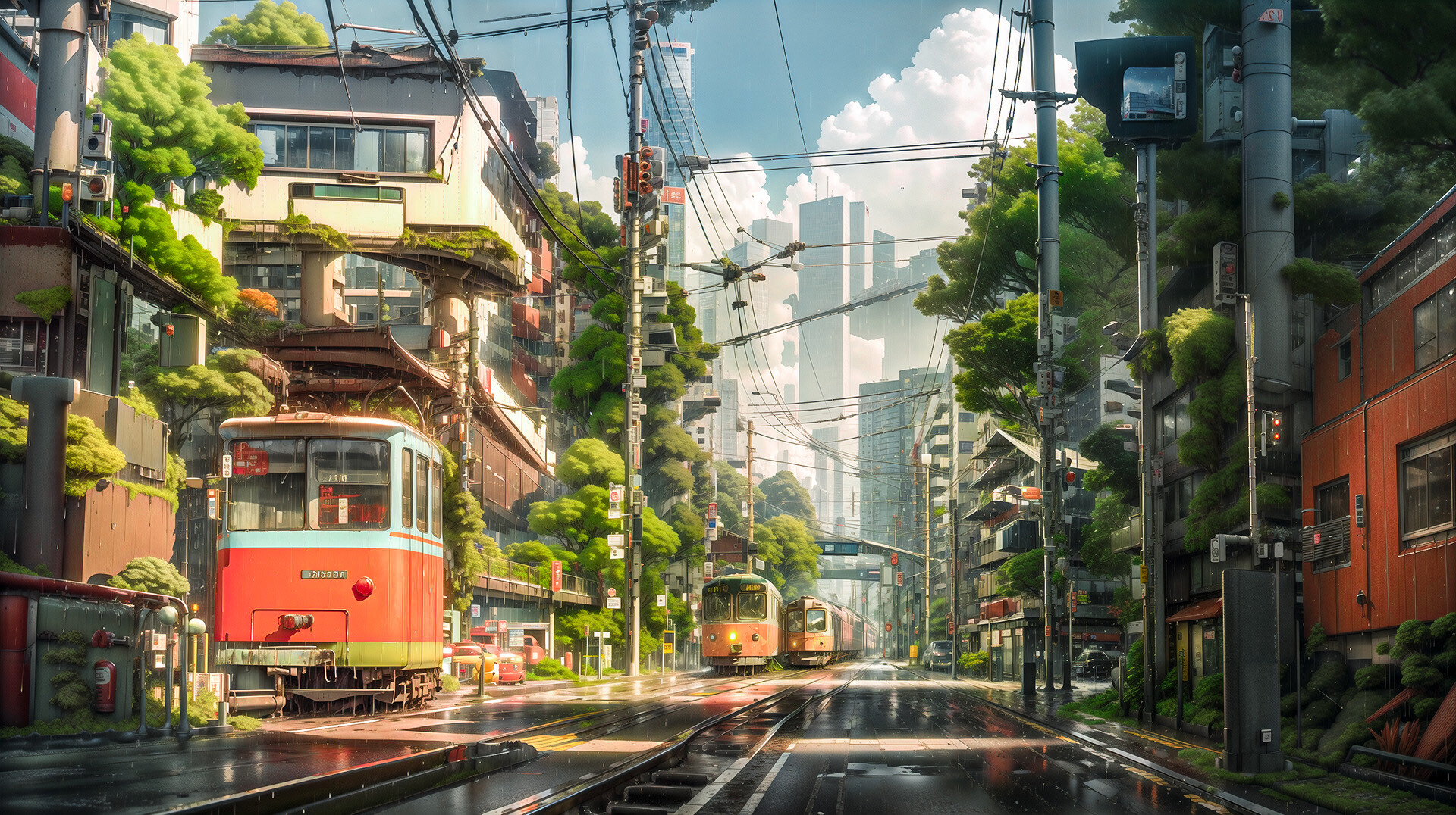 anime city scenery wallpaper